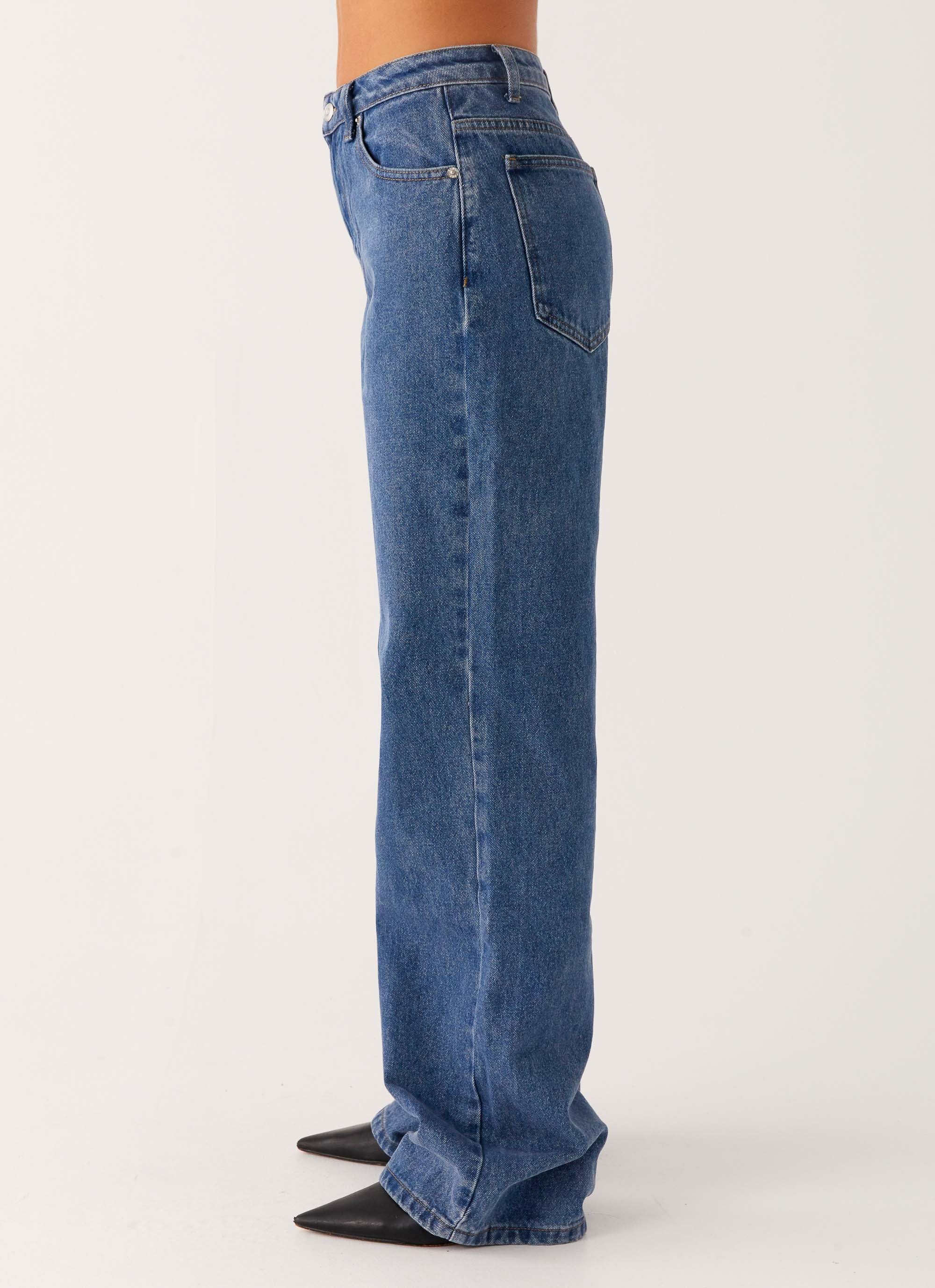 Back Again Straight Leg Denim Jeans - True Blue - Image 3