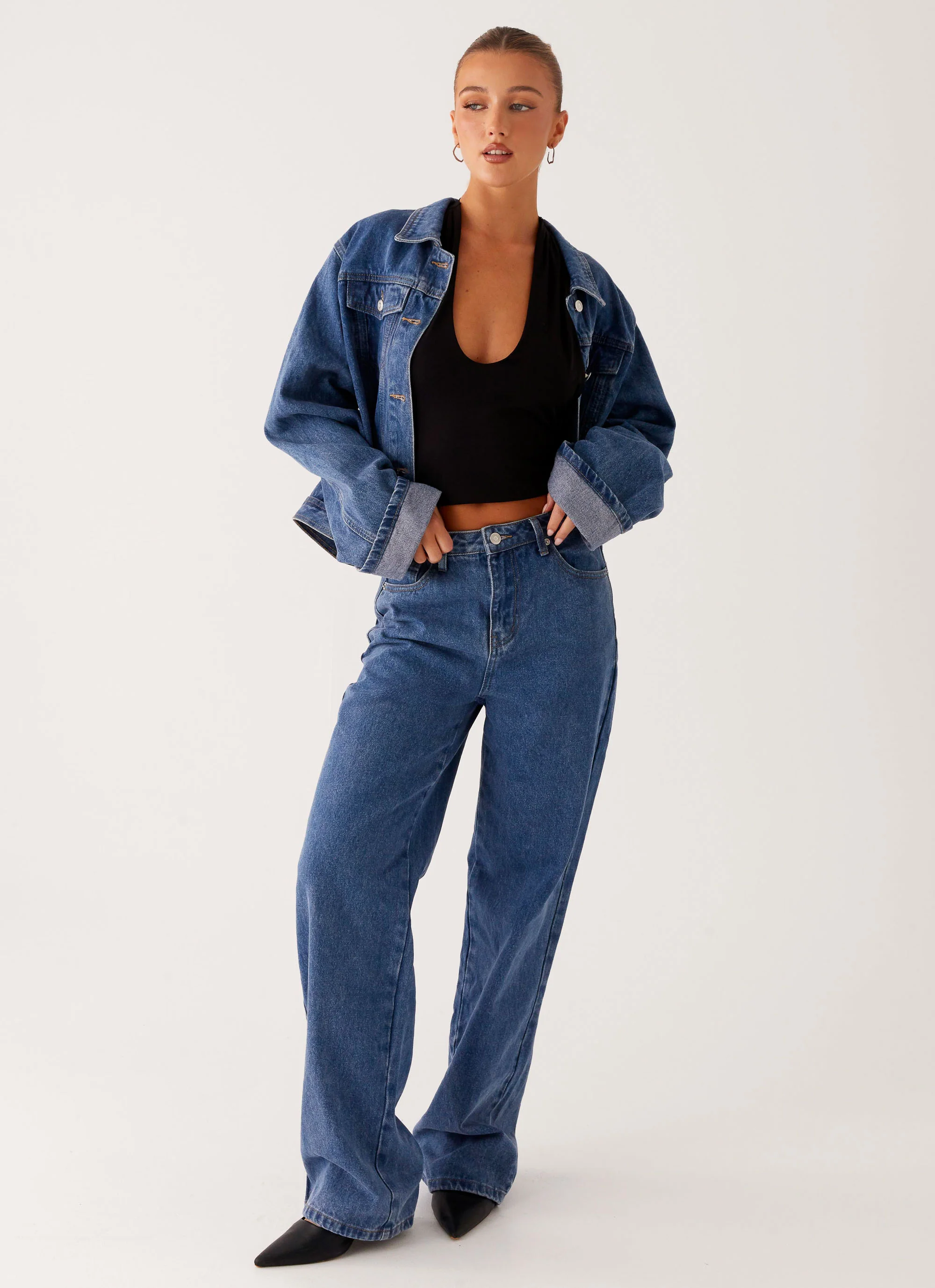Back Again Straight Leg Denim Jeans - True Blue - Image 6