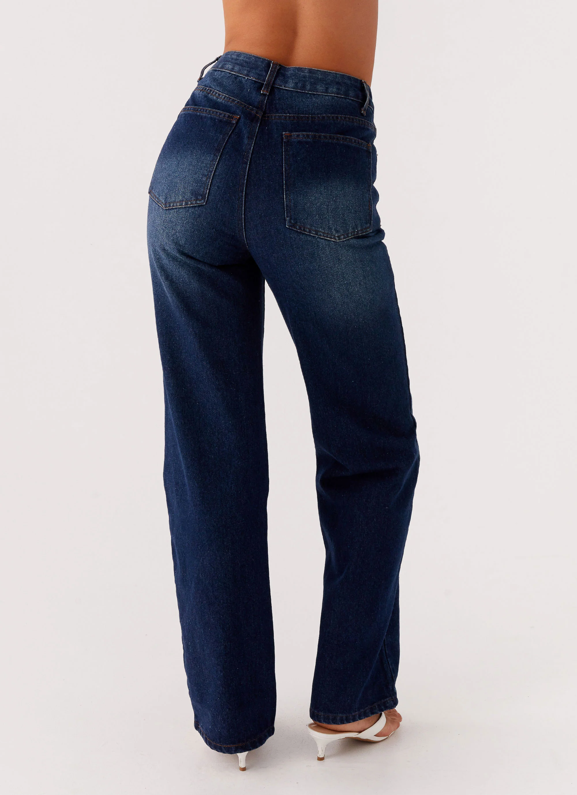 Back Again Straight Leg Denim Jeans - Vintage Blue - Image 5
