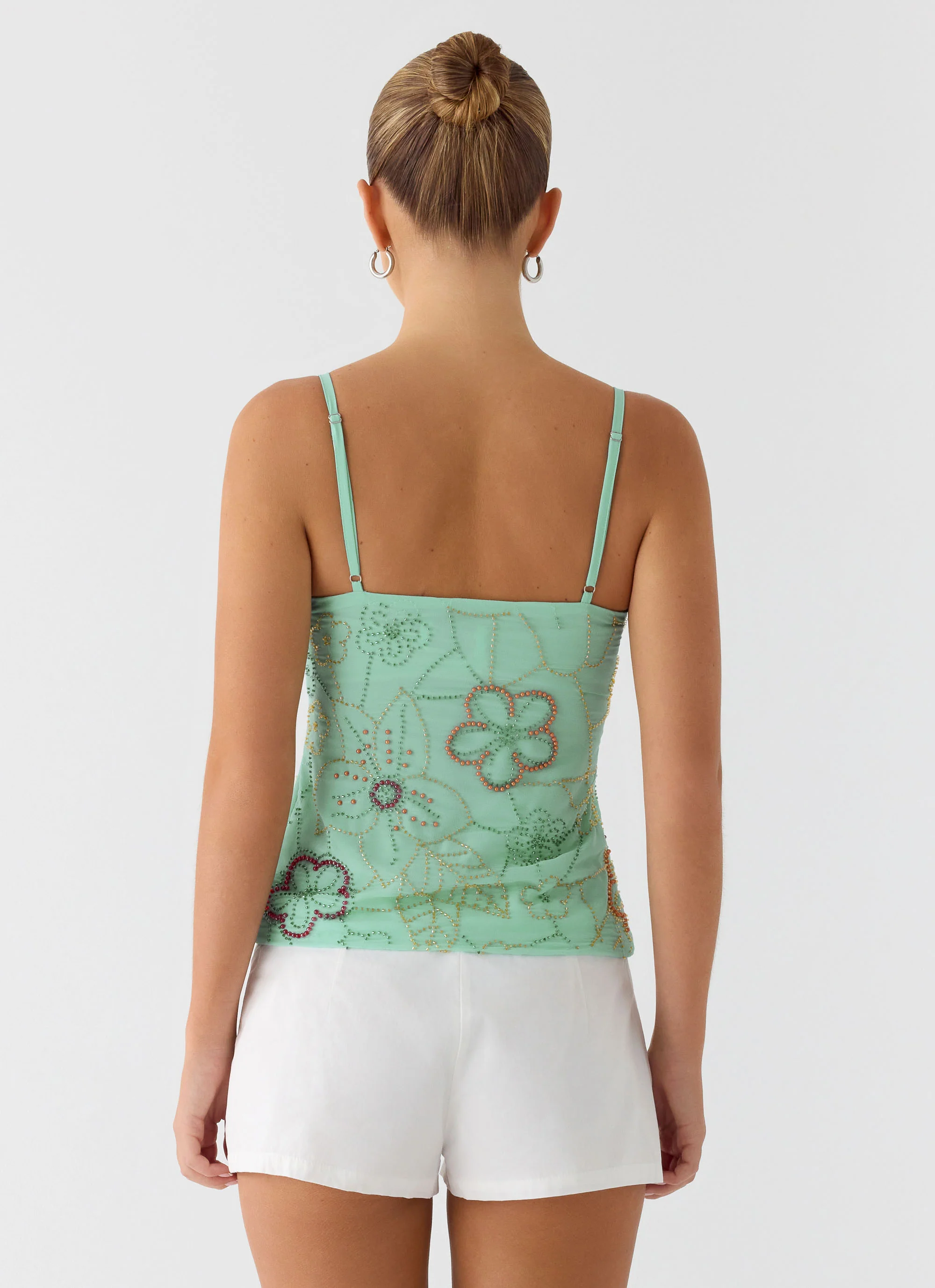 Be Alright Beaded Top - Turquoise - Image 3