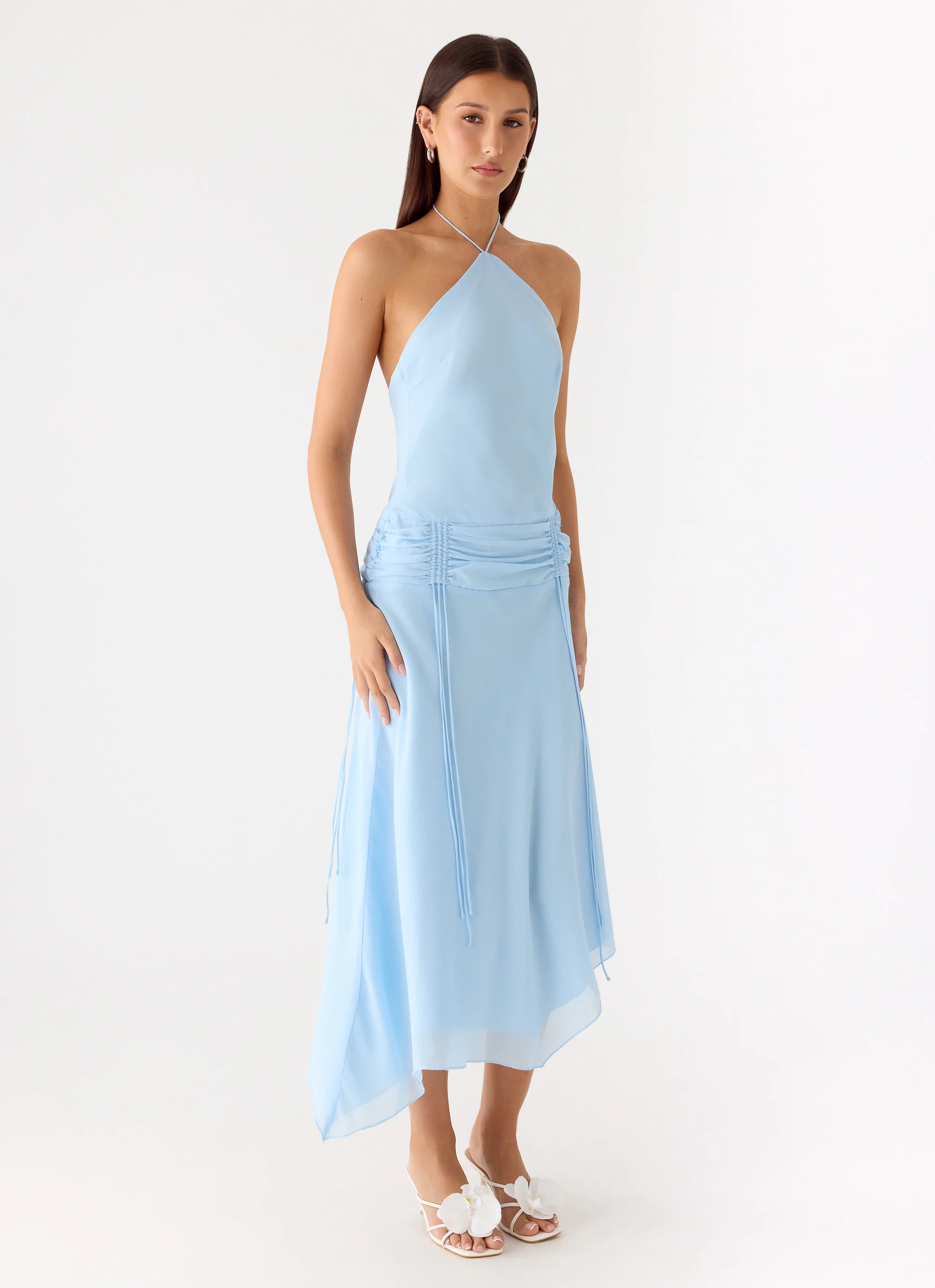 Becerra Chiffon Midi Dress - Blue - Image 5