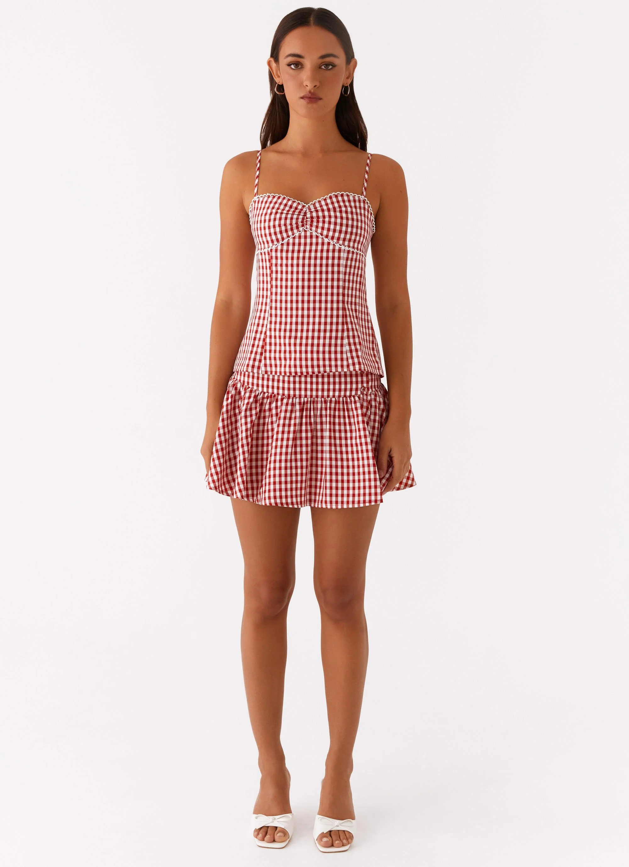 Bellamy Mini Skirt - Red Gingham - Image 2