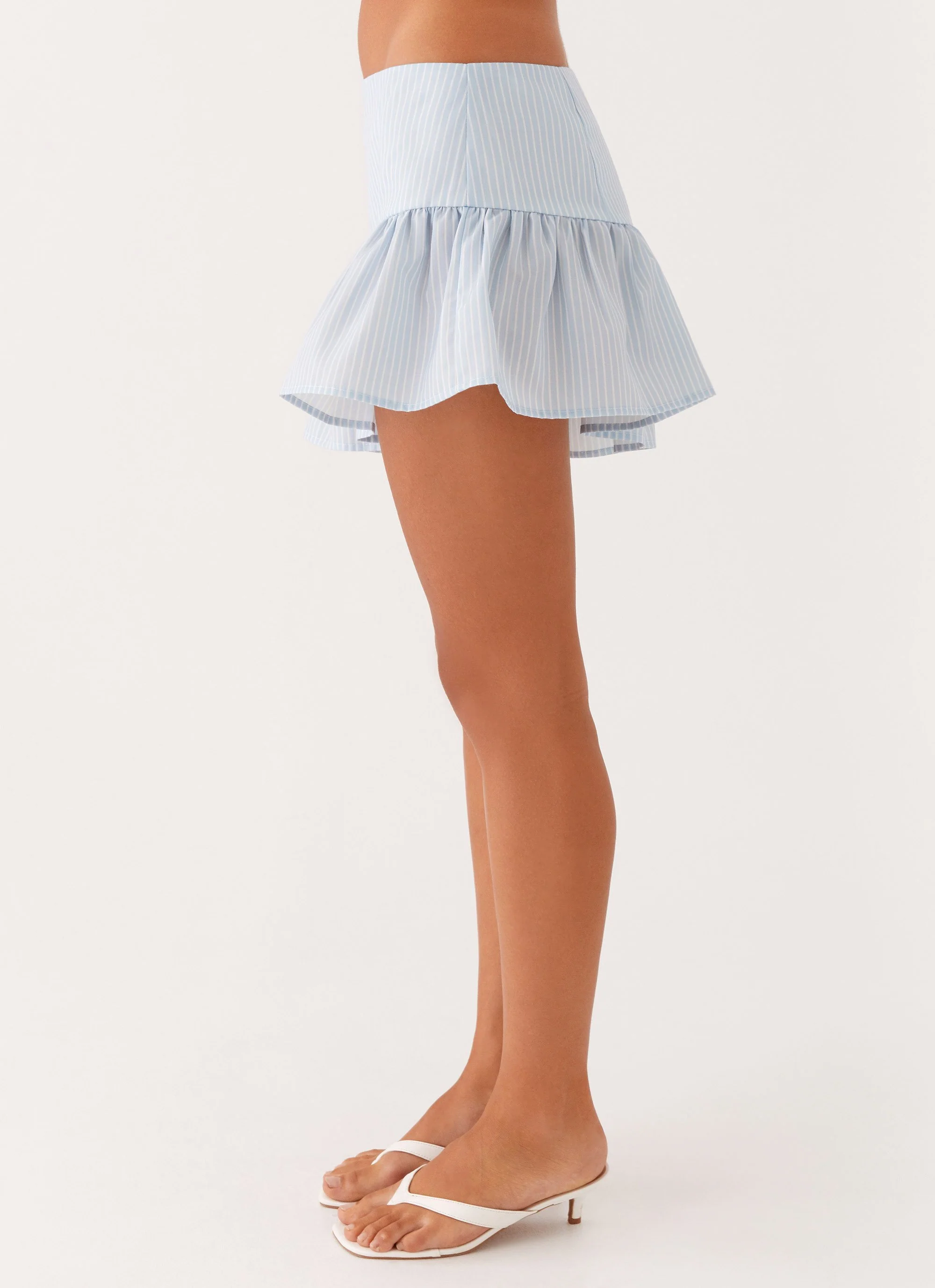 Bennett Mini Skirt - Blue White Stripe - Image 2