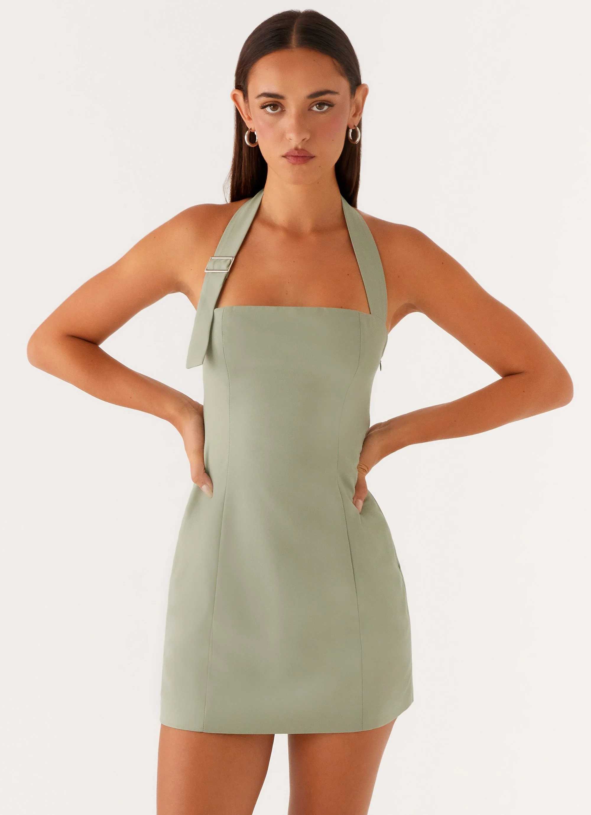 Bianca Halter Dress - Sage - Image 6