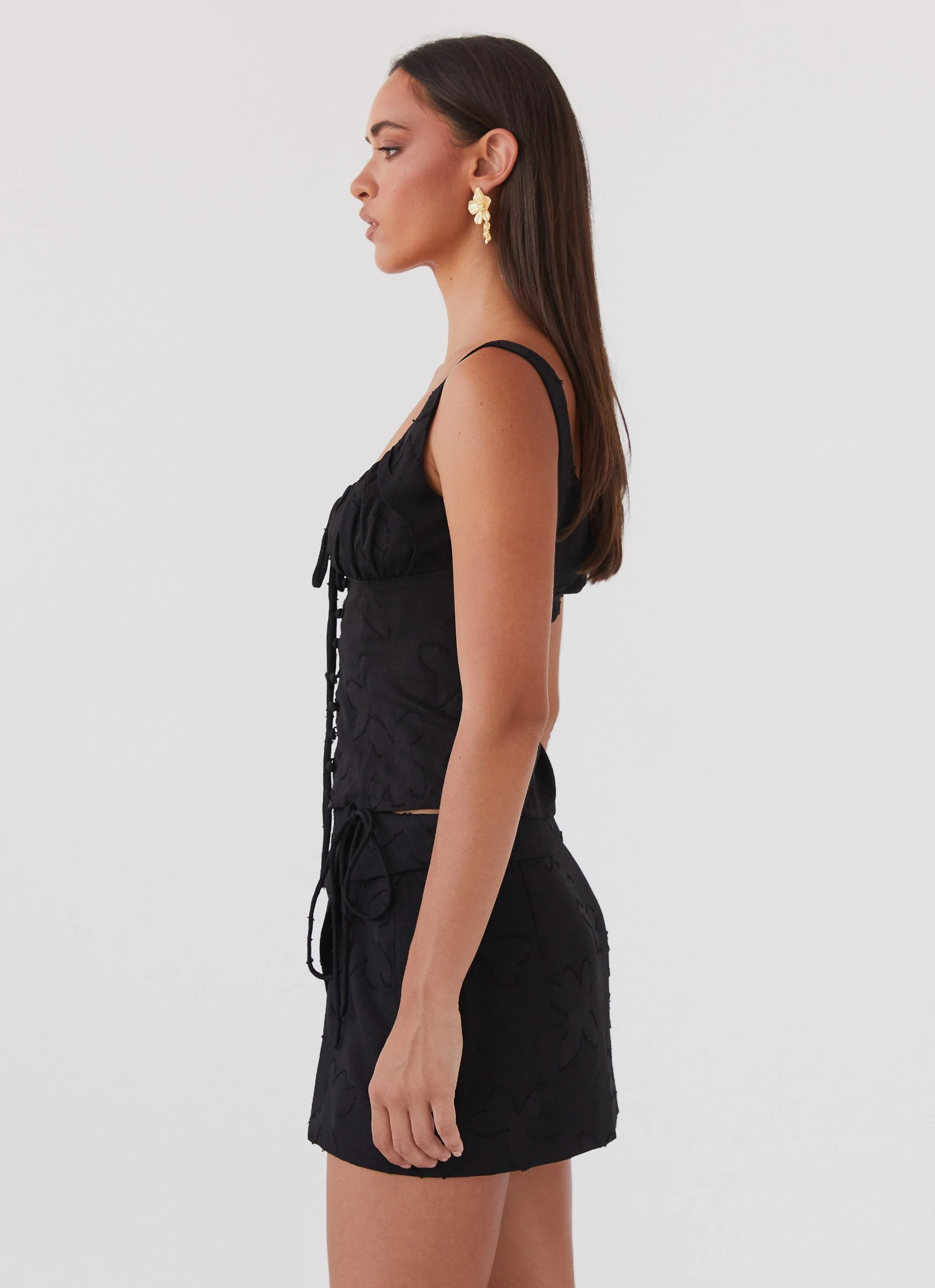 Bianka Tie Top - Black Petal - Image 3