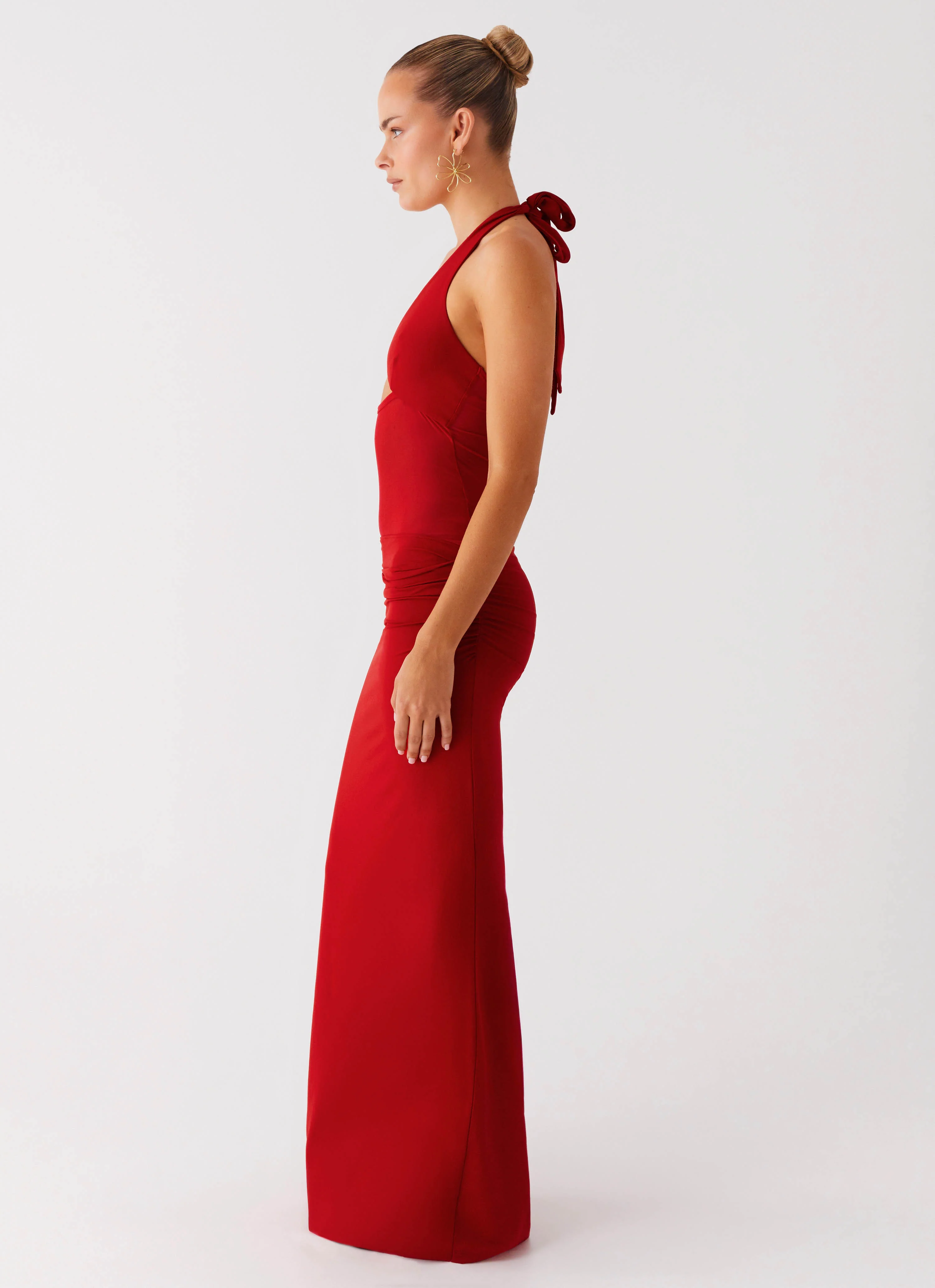 Billen Halter Maxi Dress - Red - Image 2