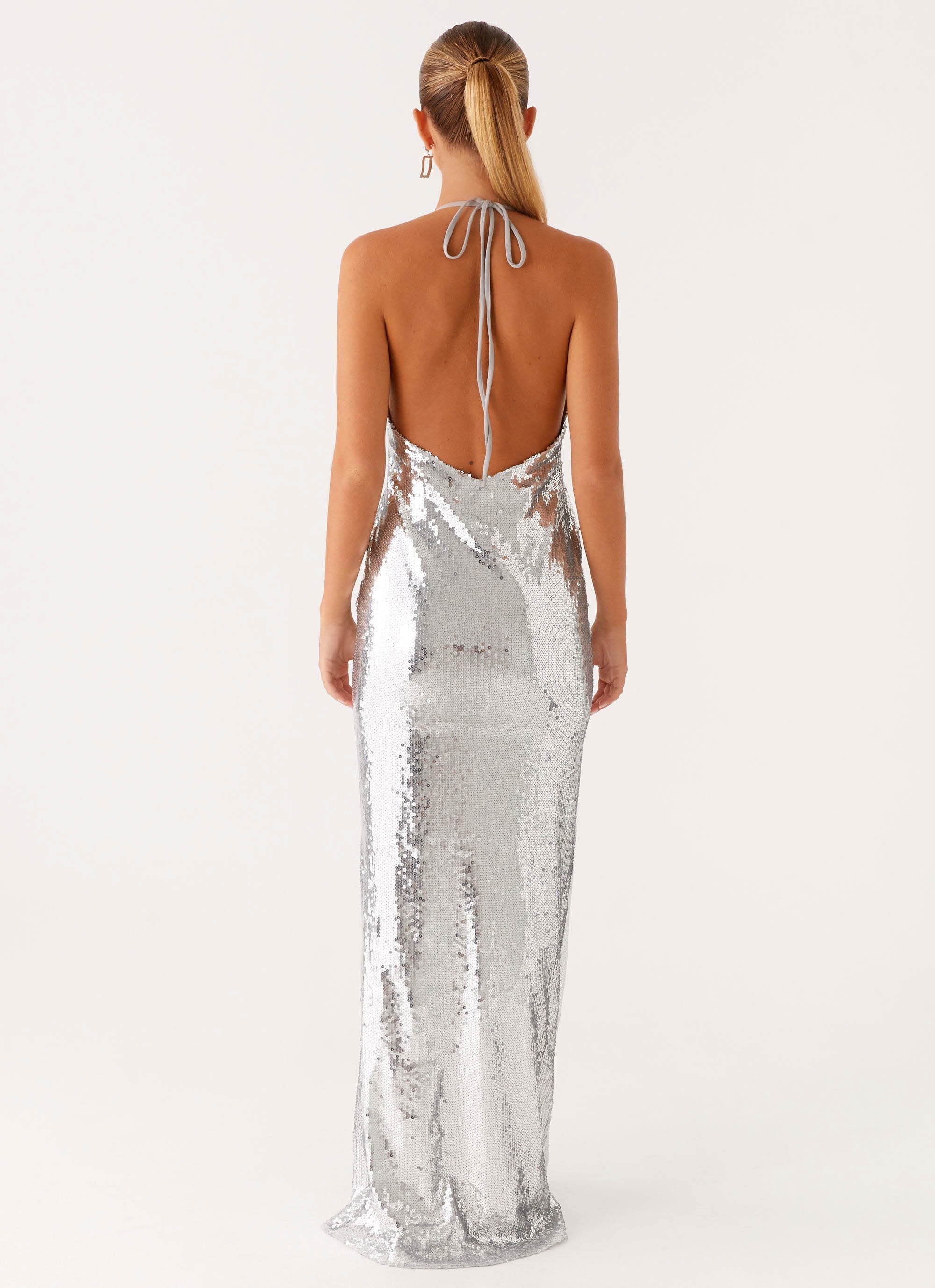 Billions Sequin Maxi Dress - Mirror Silver - Image 5