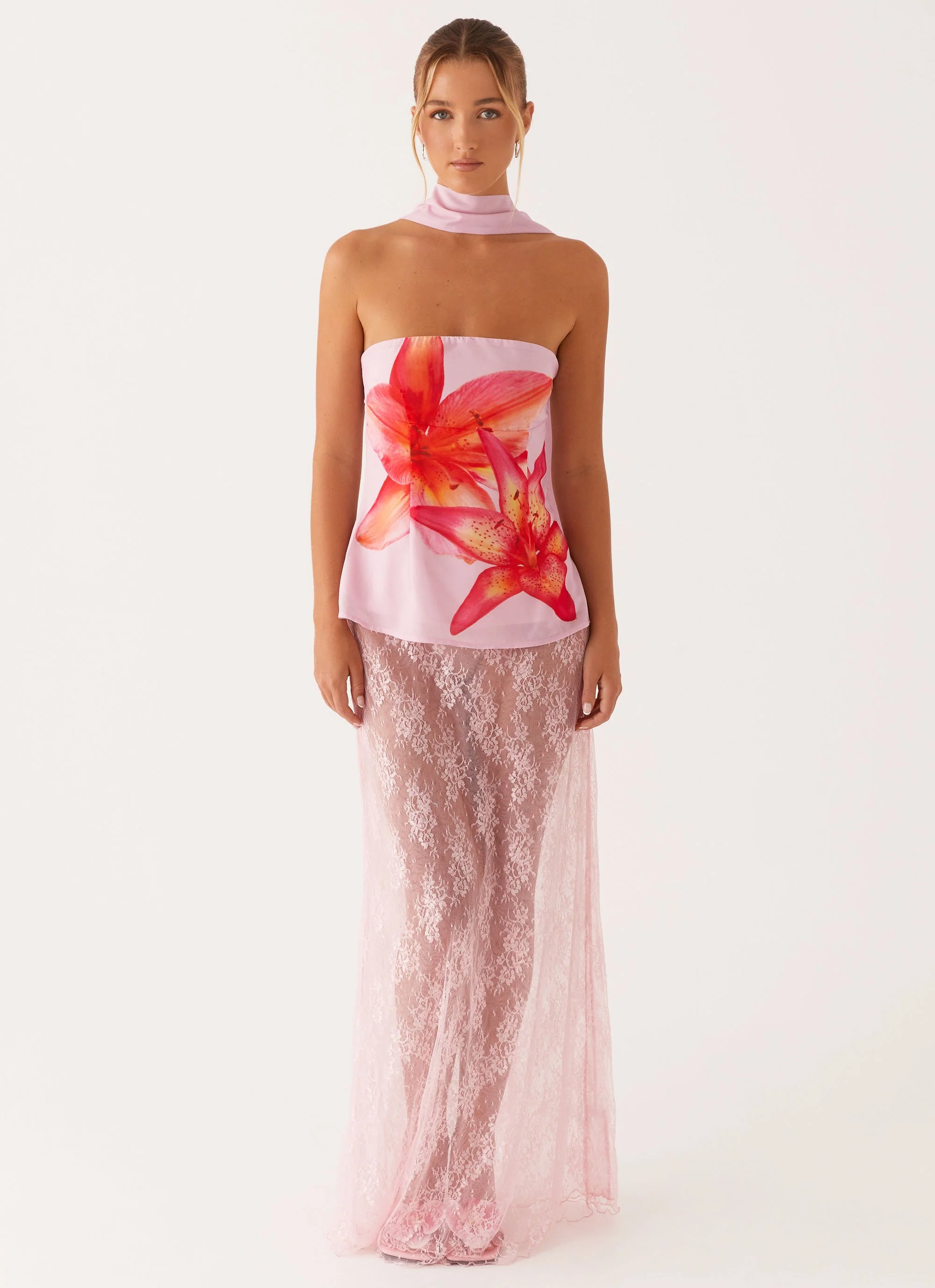 Blaise Scarf Top - Pink Floral - Image 3