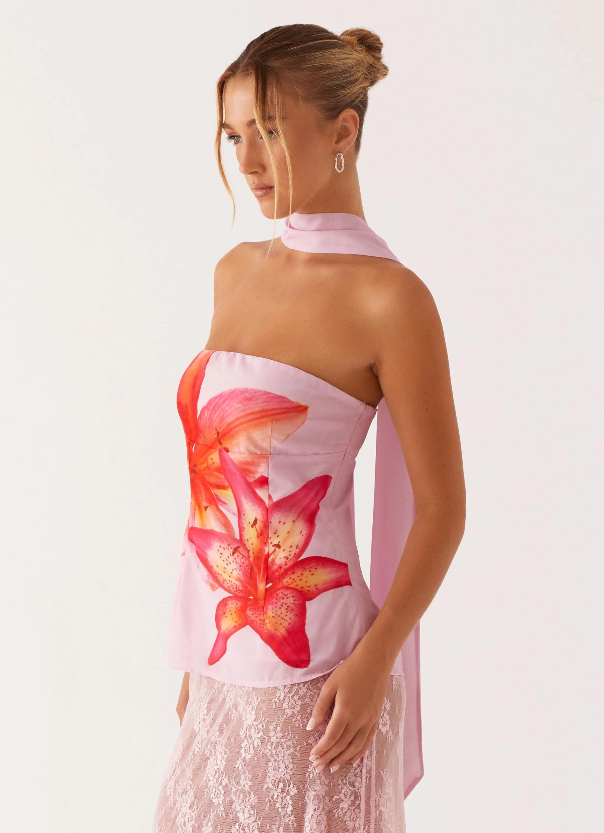 Blaise Scarf Top - Pink Floral - Image 4