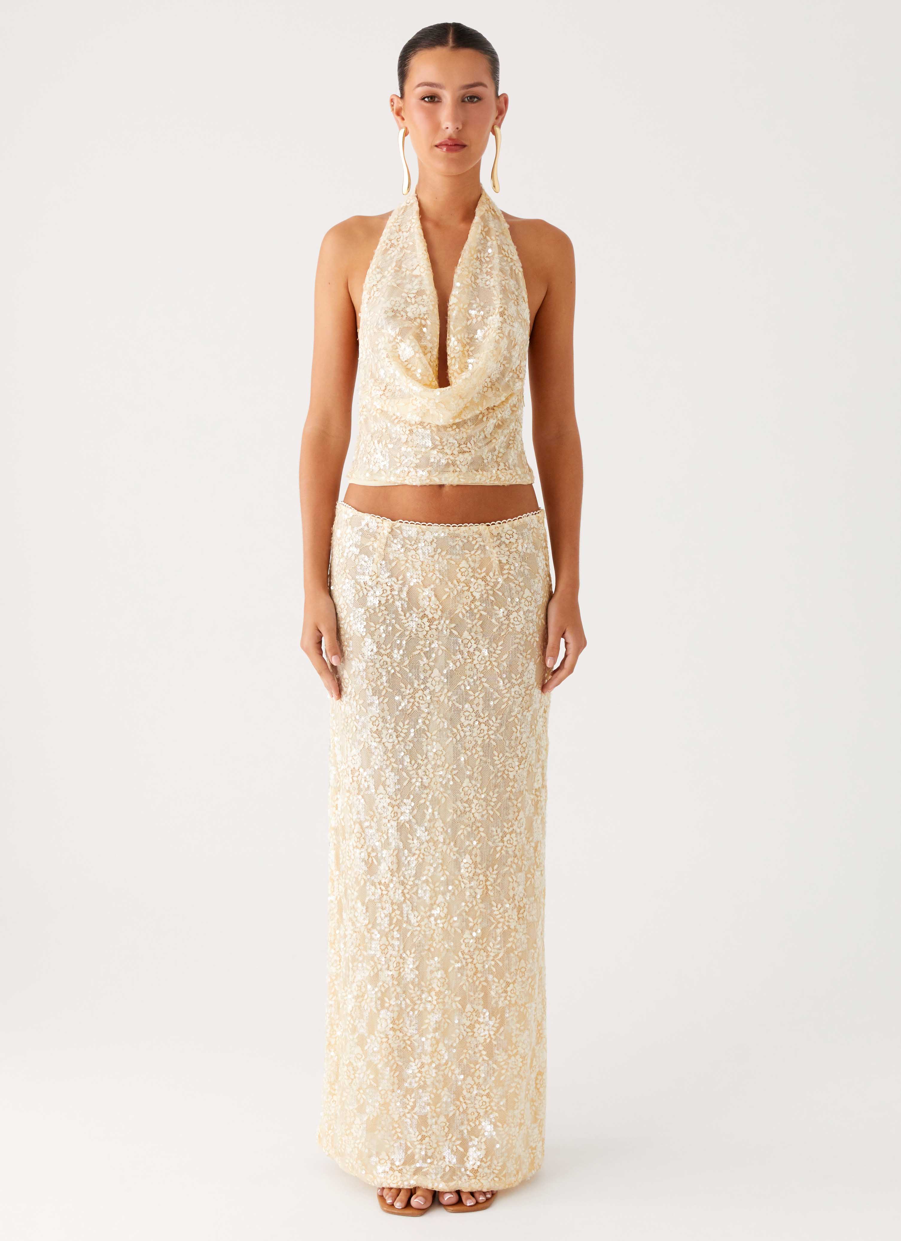 Bling It On Cowl Top - Ivory - Image 2