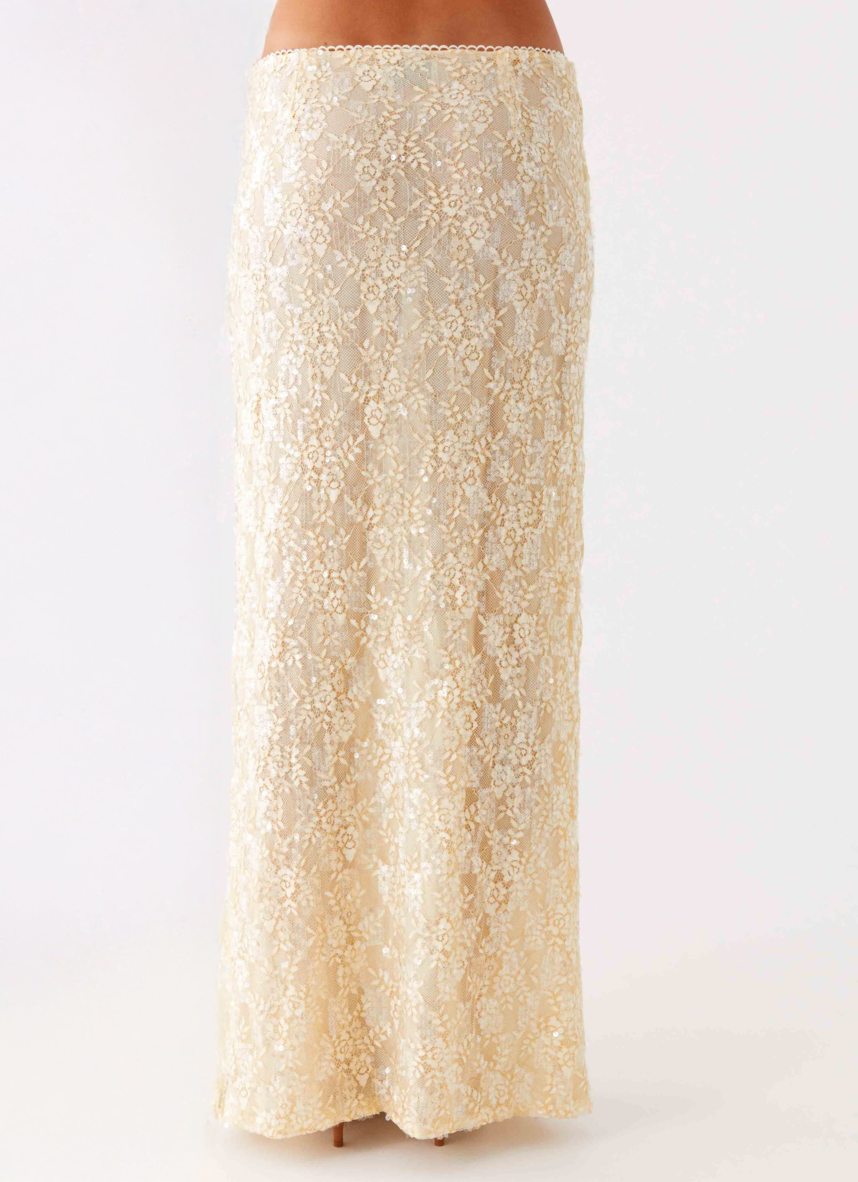 Bling It On Maxi Skirt - Ivory - Image 4