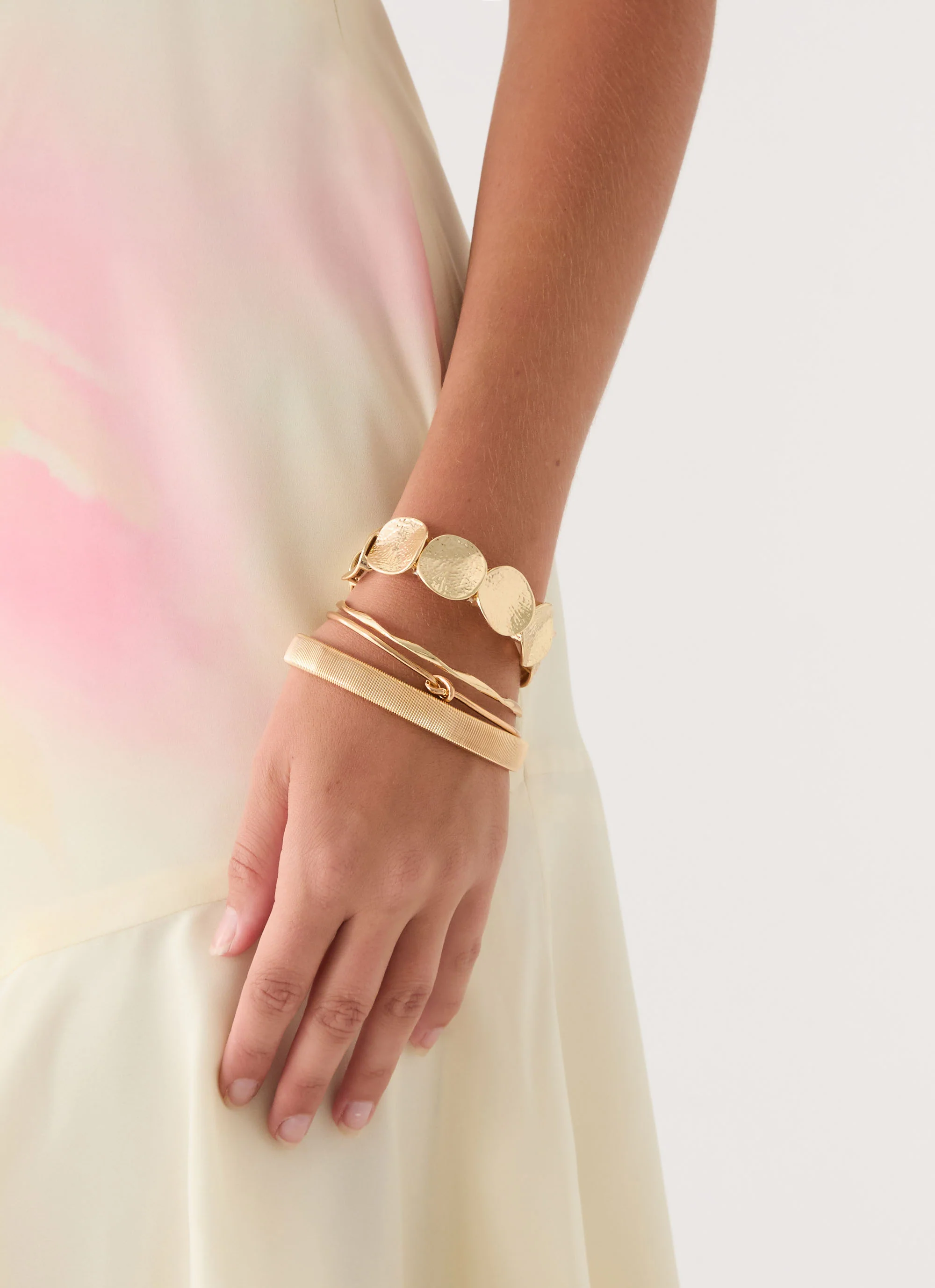 Blossom Stack Bracelets - Gold - Image 2