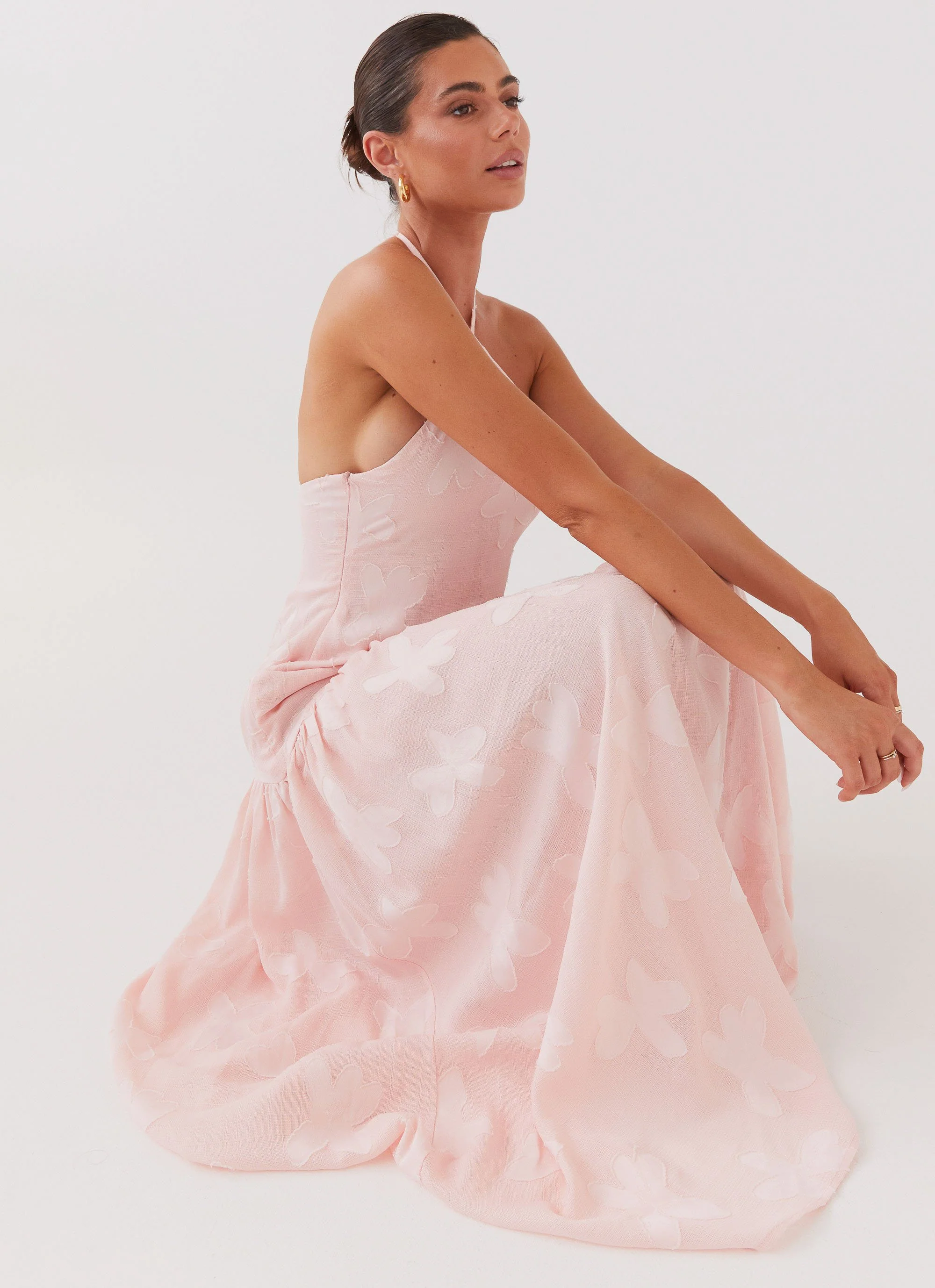 Blushed Cross Neckline Maxi Dress - Pink Petal - Image 6