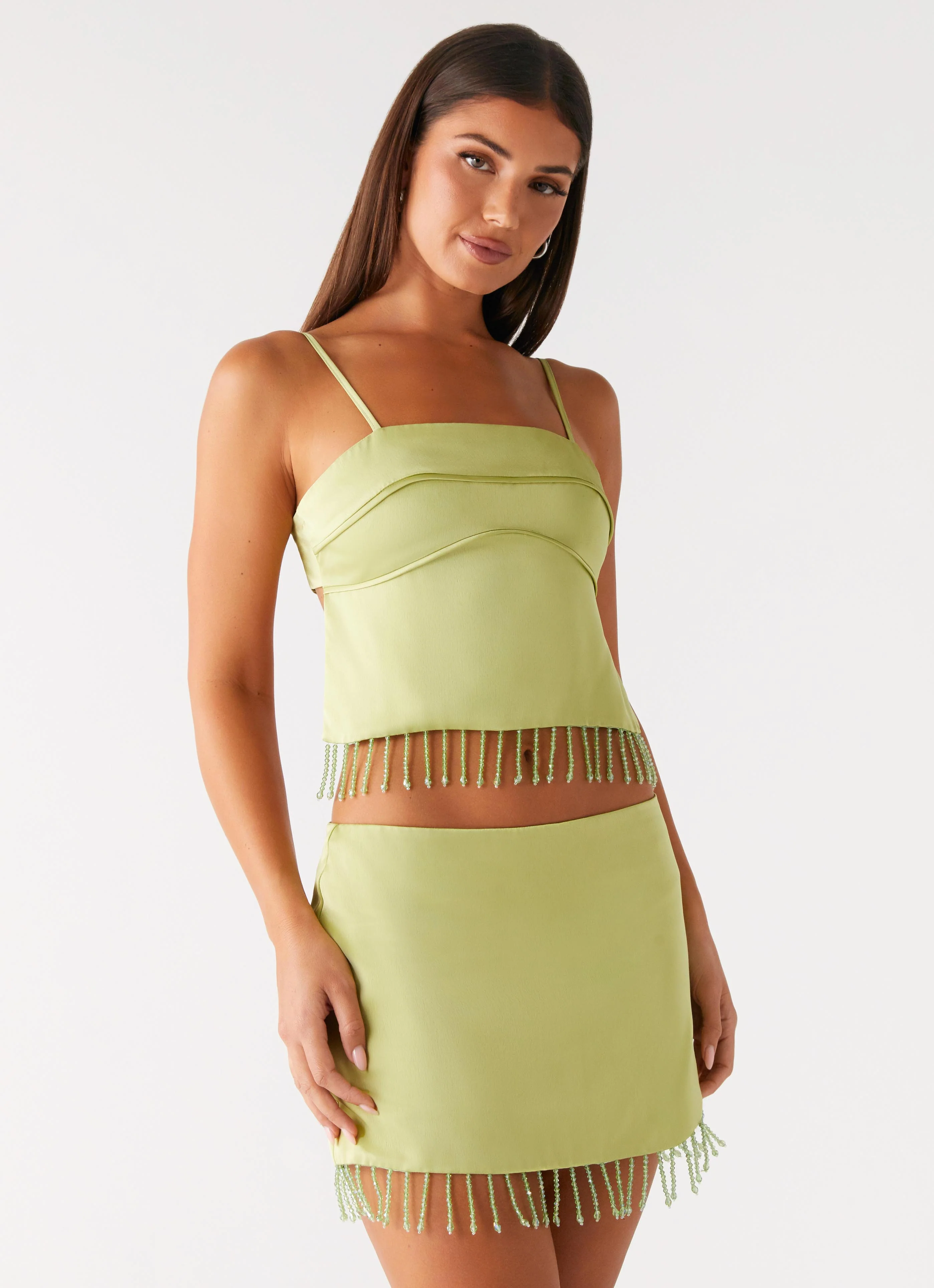 Bora Bora Beaded Top - Lime - Image 4