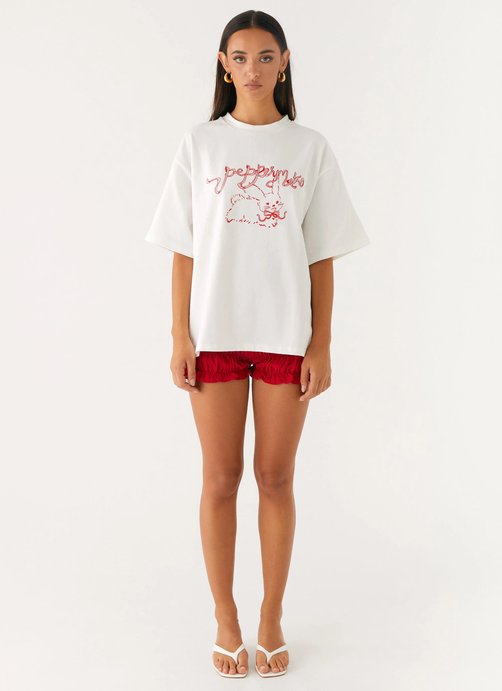 Born To Have Fun Oversized Graphic Tee - Pink Bunny - Image 2