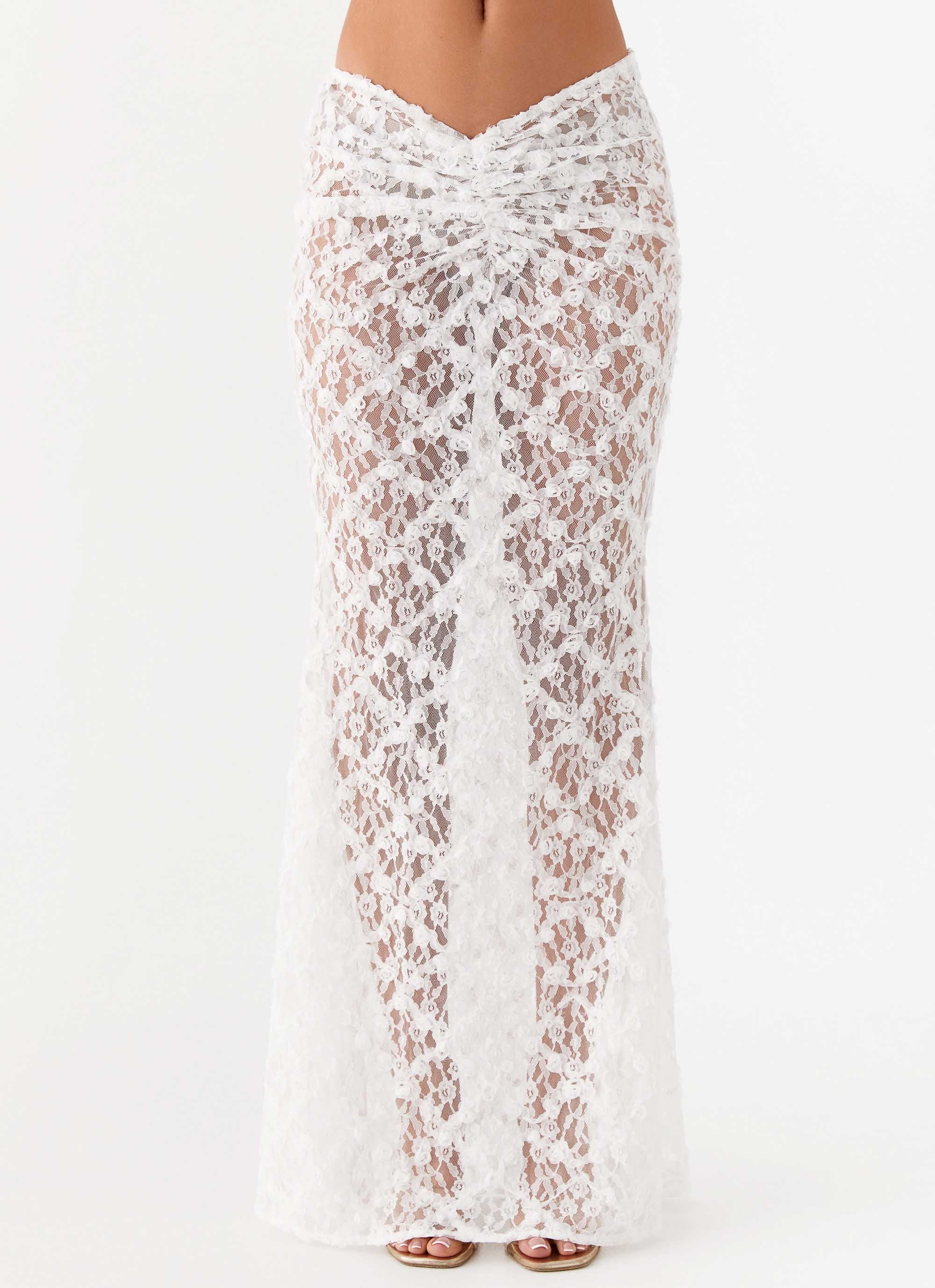 Botanical Dream Maxi Skirt - White - Image 6