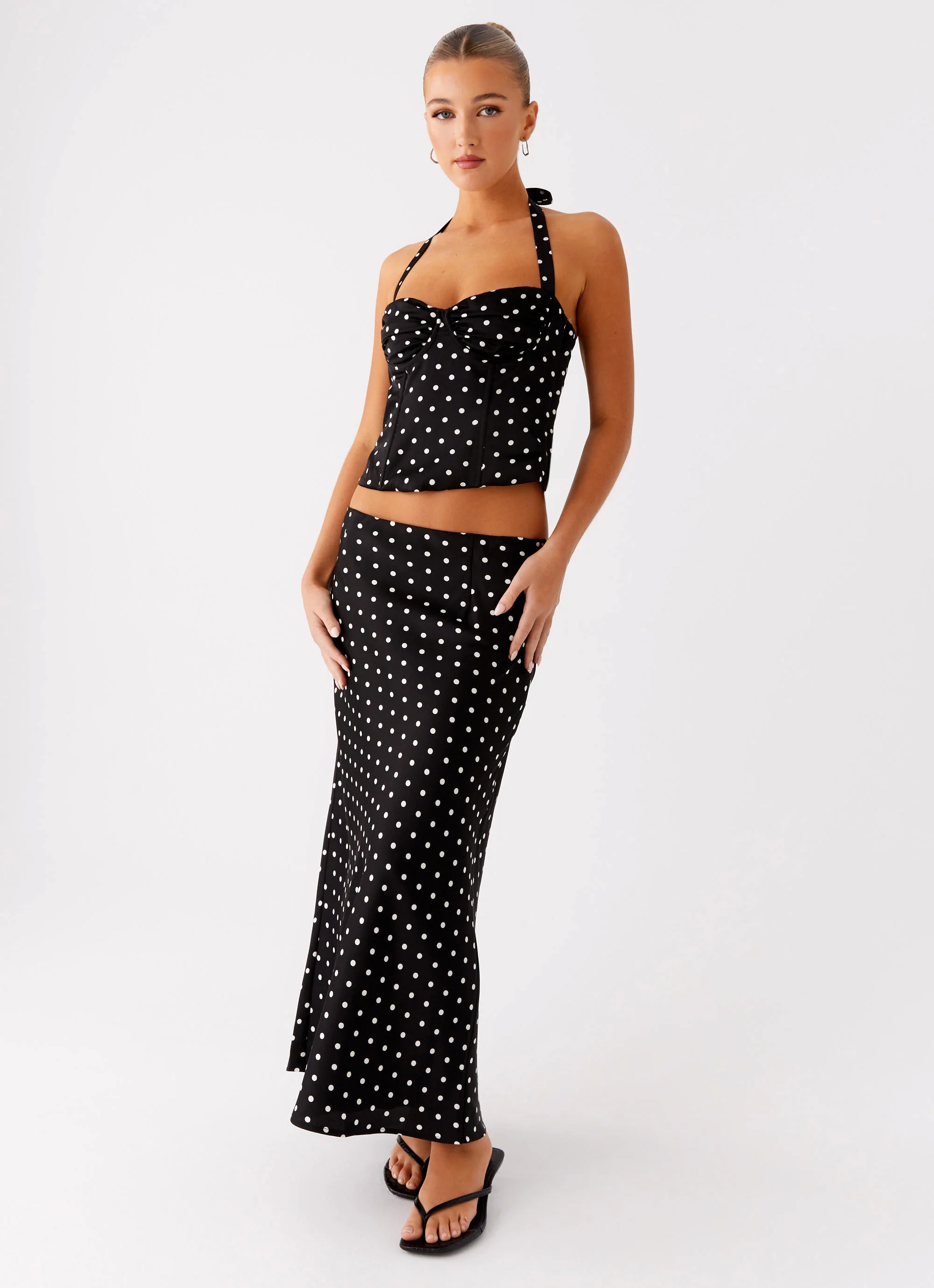Breanne Midi Skirt - Black Polka Dot - Image 5