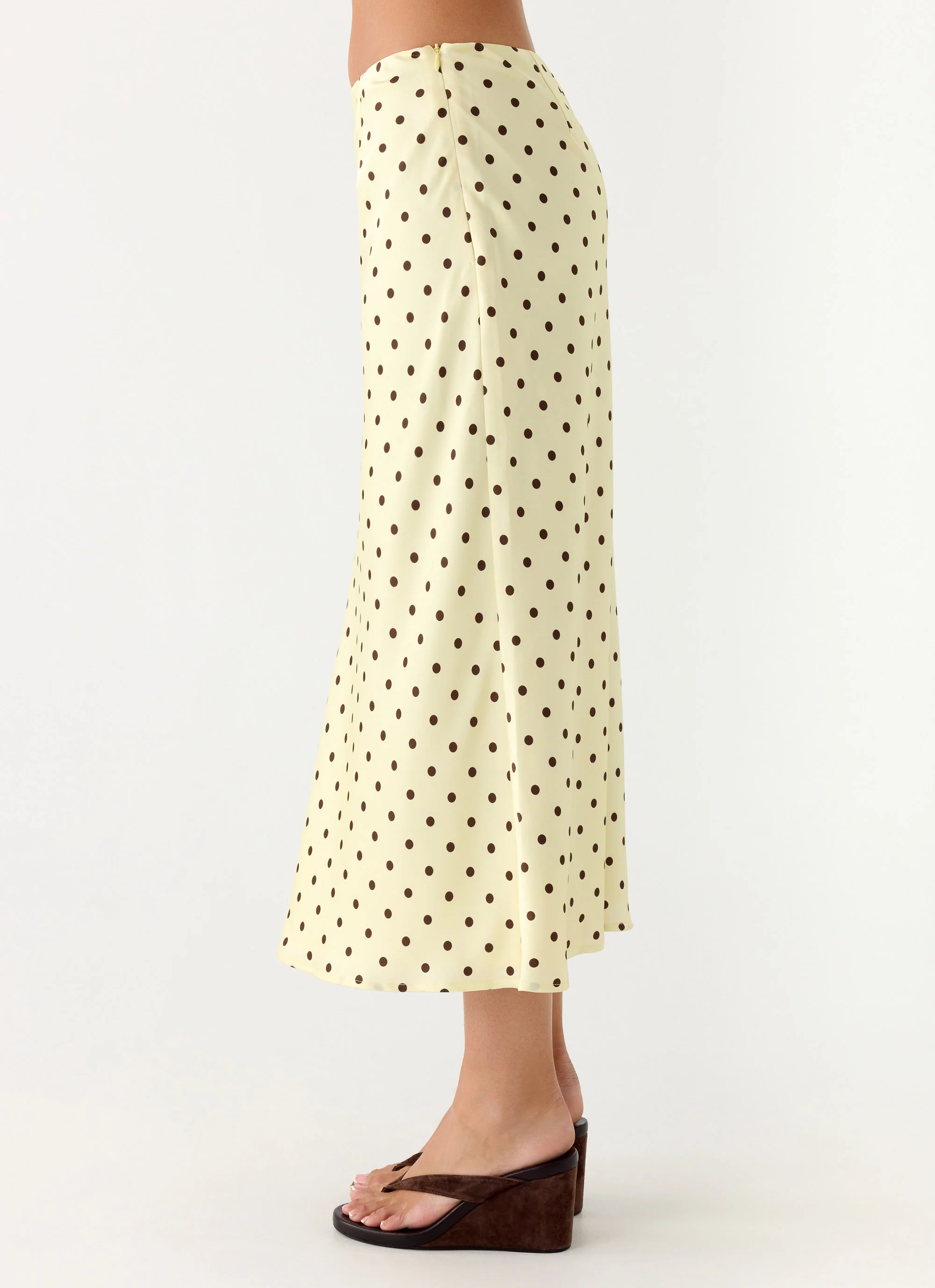 Breanne Midi Skirt - Yellow Polka Dot - Image 3