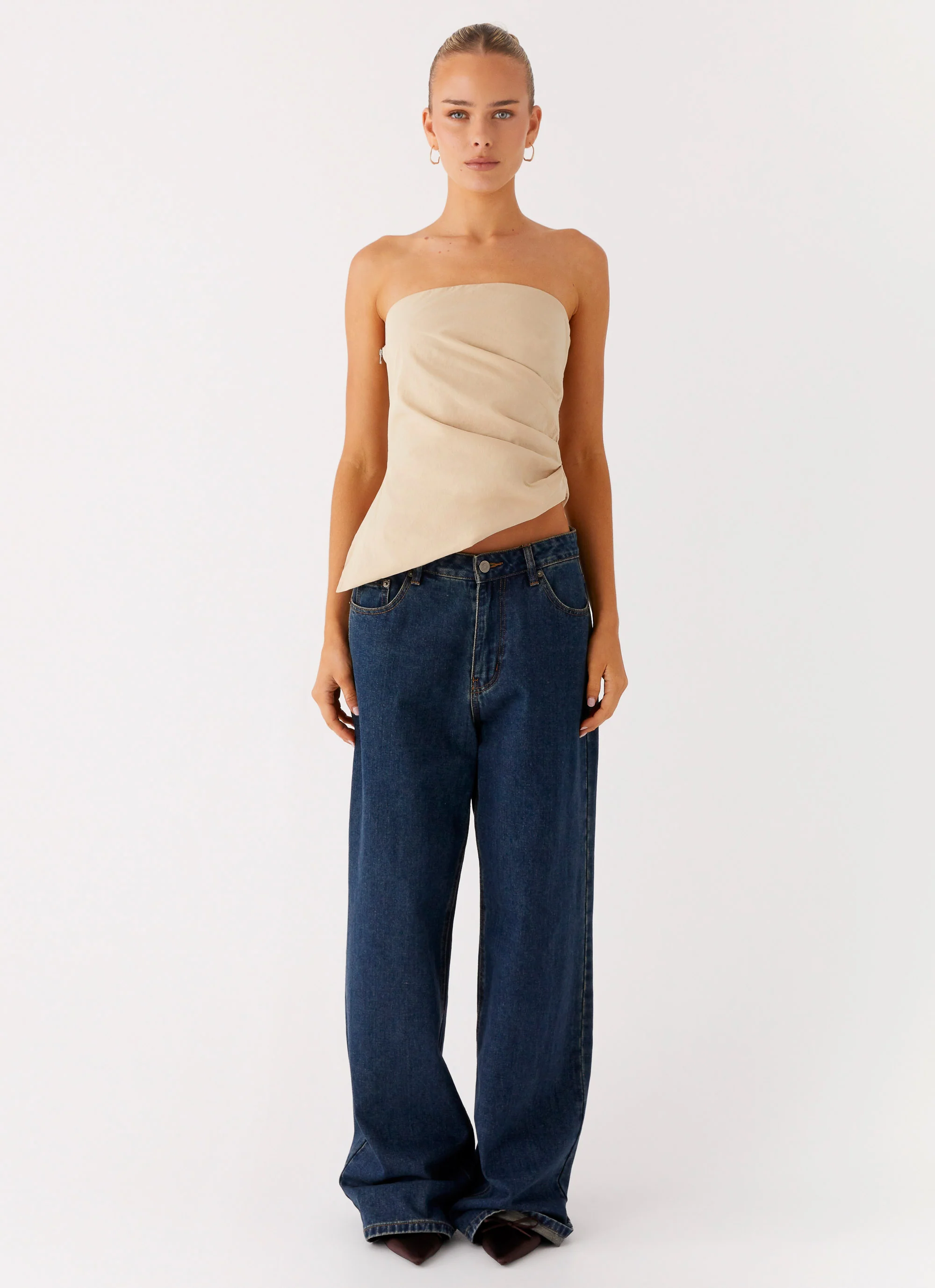 Briana Strapless Top - Tan - Image 6
