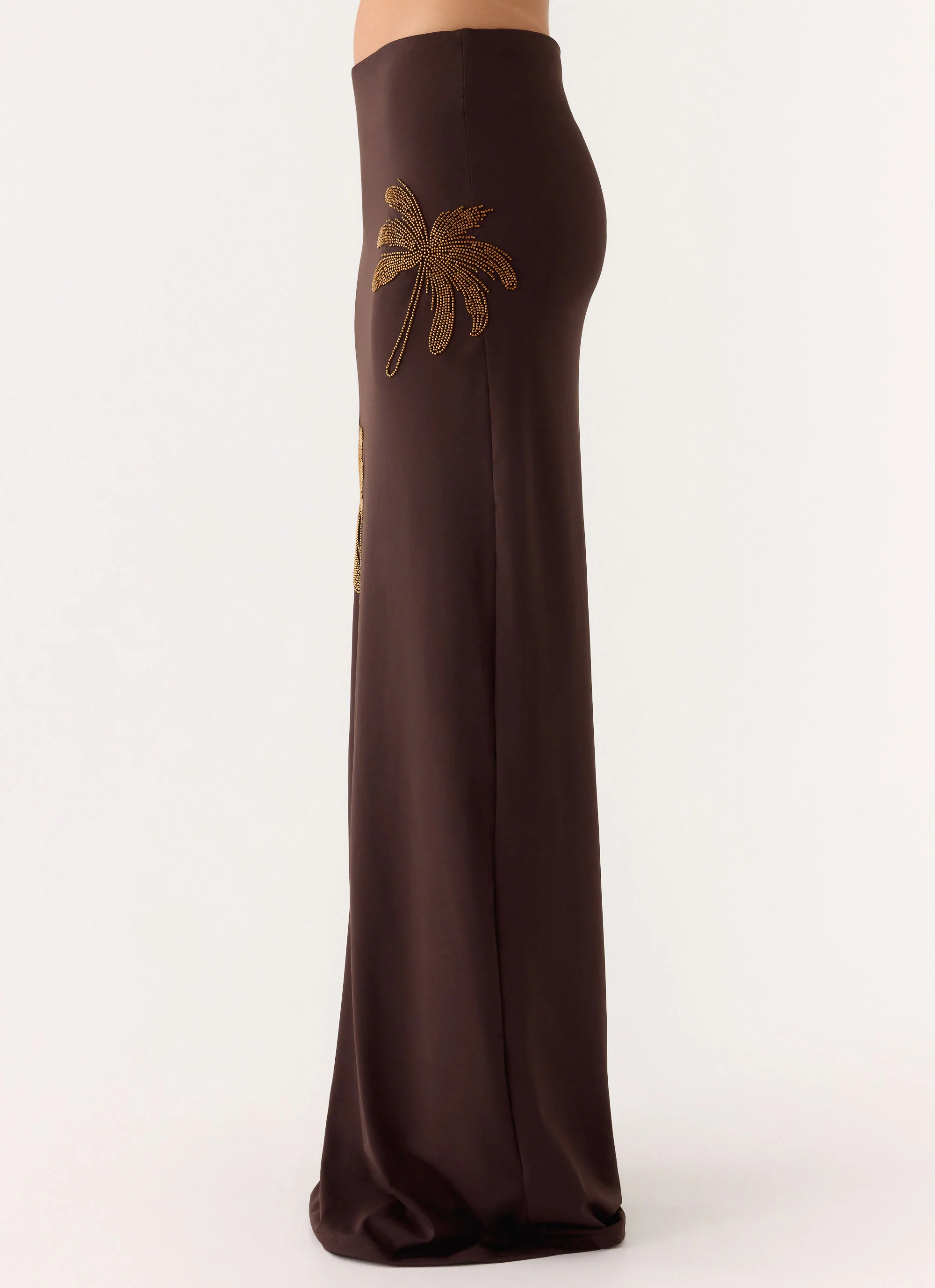 Brienne Beaded Maxi Skirt - Chocolate - Image 2