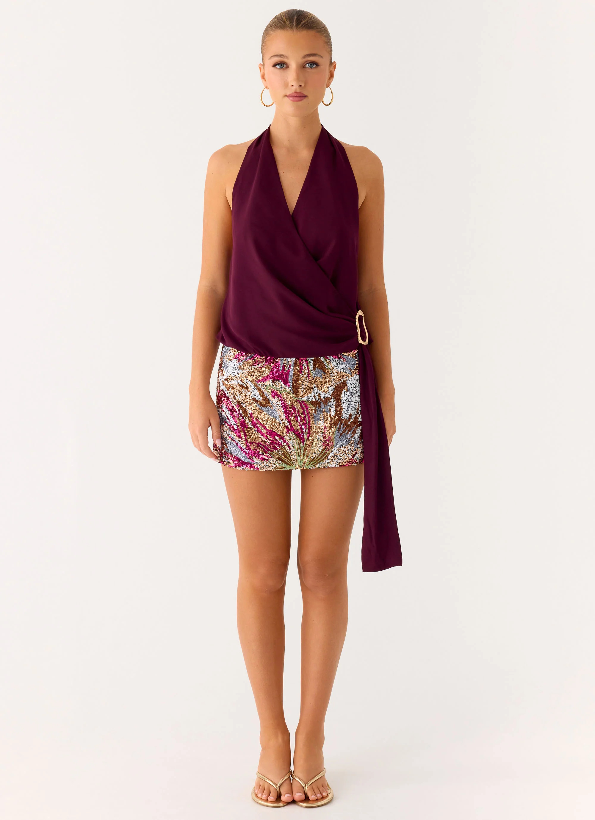 Bright Star Mini Skirt - Floral Bead - Image 2