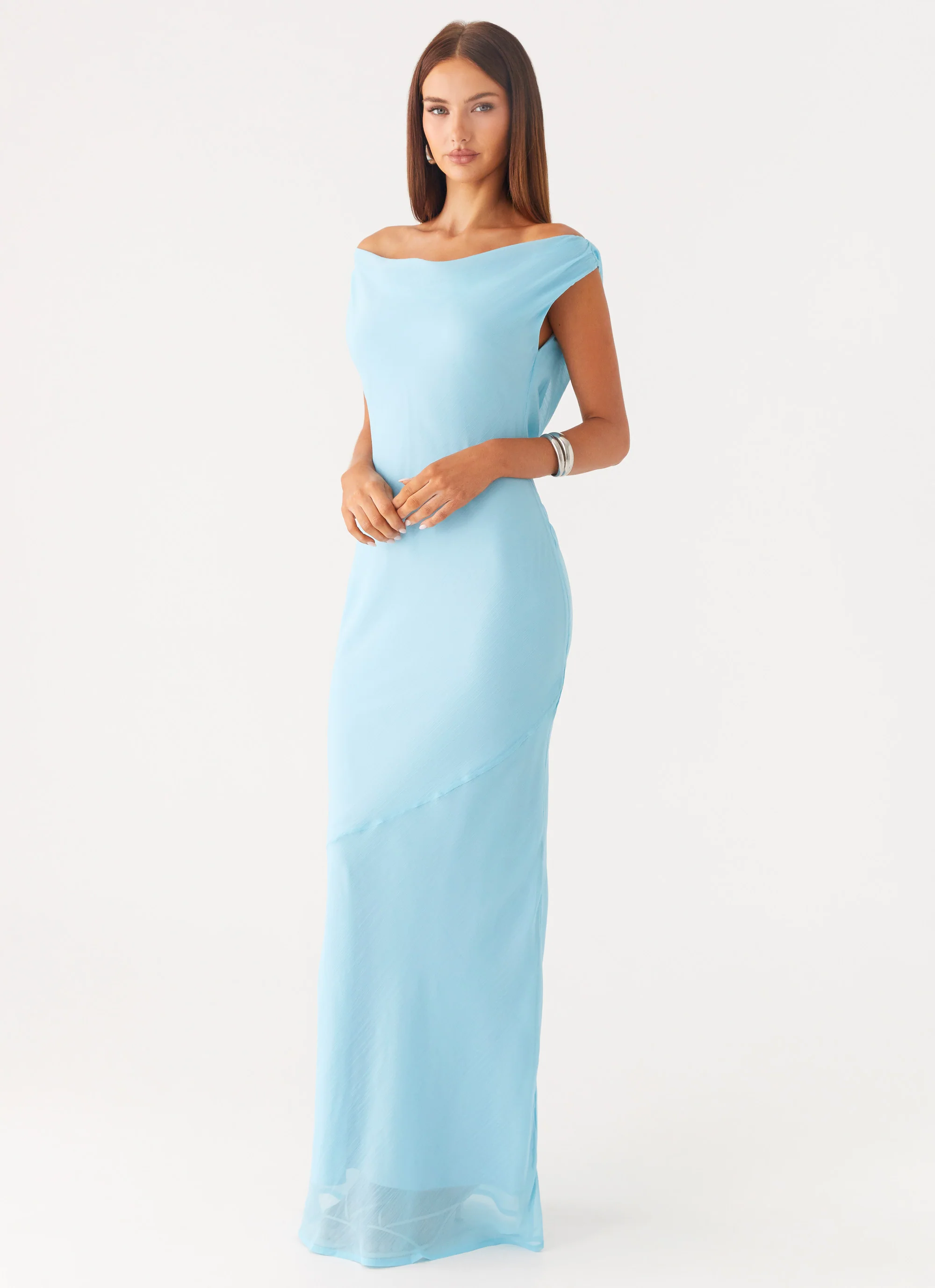 Brittany Chiffon Maxi Dress - Turquoise - Image 5
