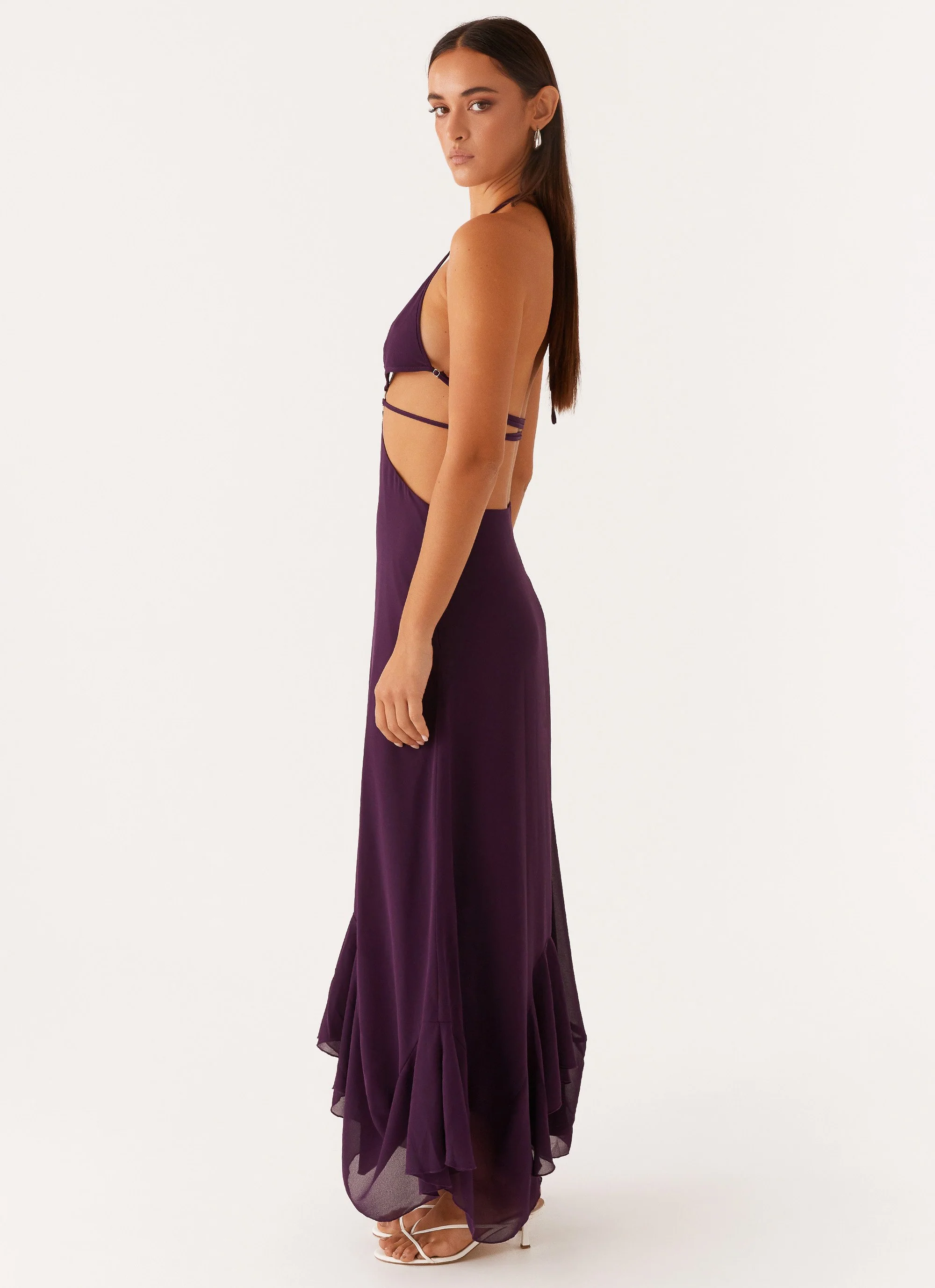 Bronx Halterneck Maxi Dress - Mulberry - Image 4