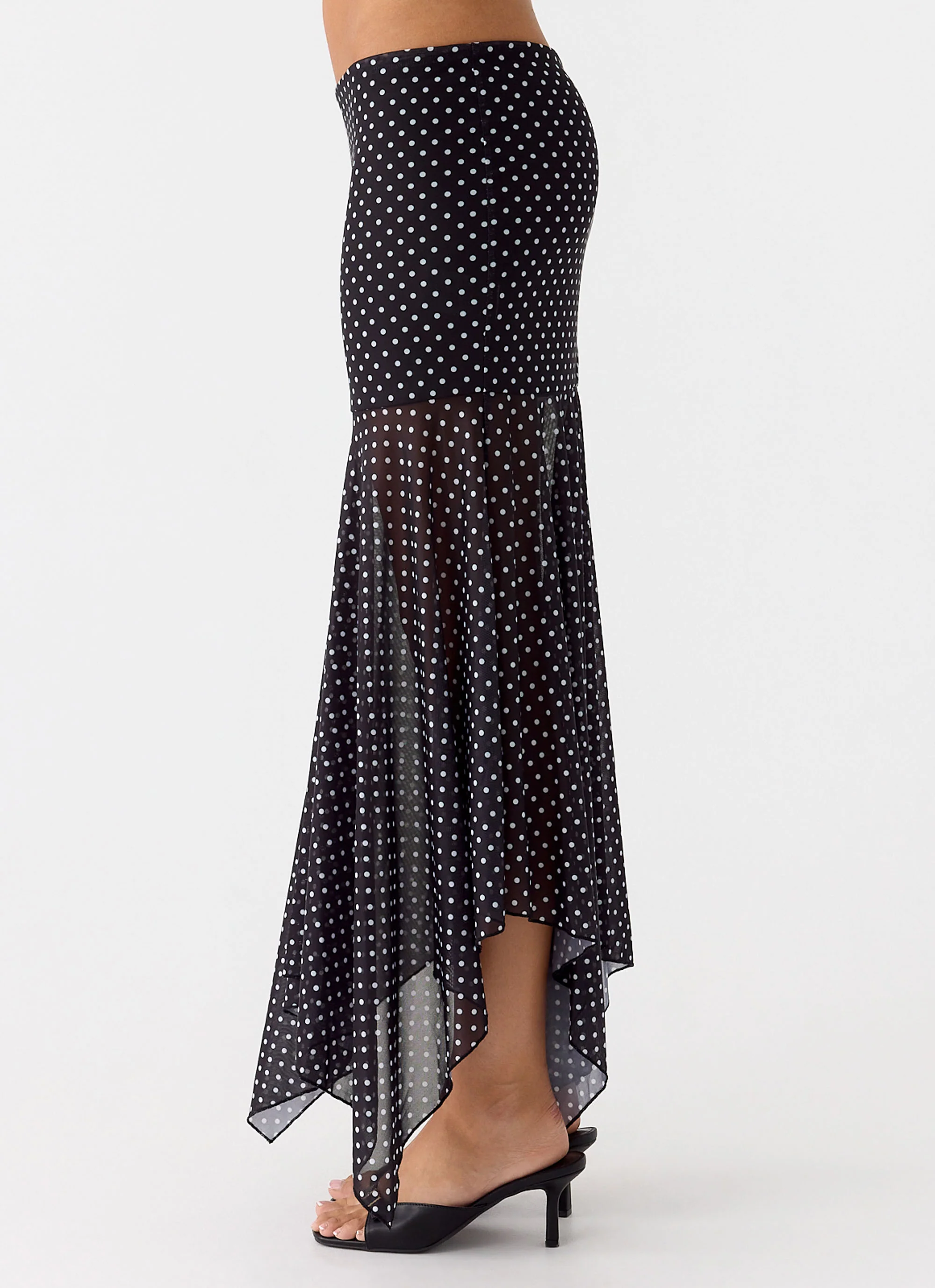 Buffy Maxi Skirt - Black Polkadot - Image 2