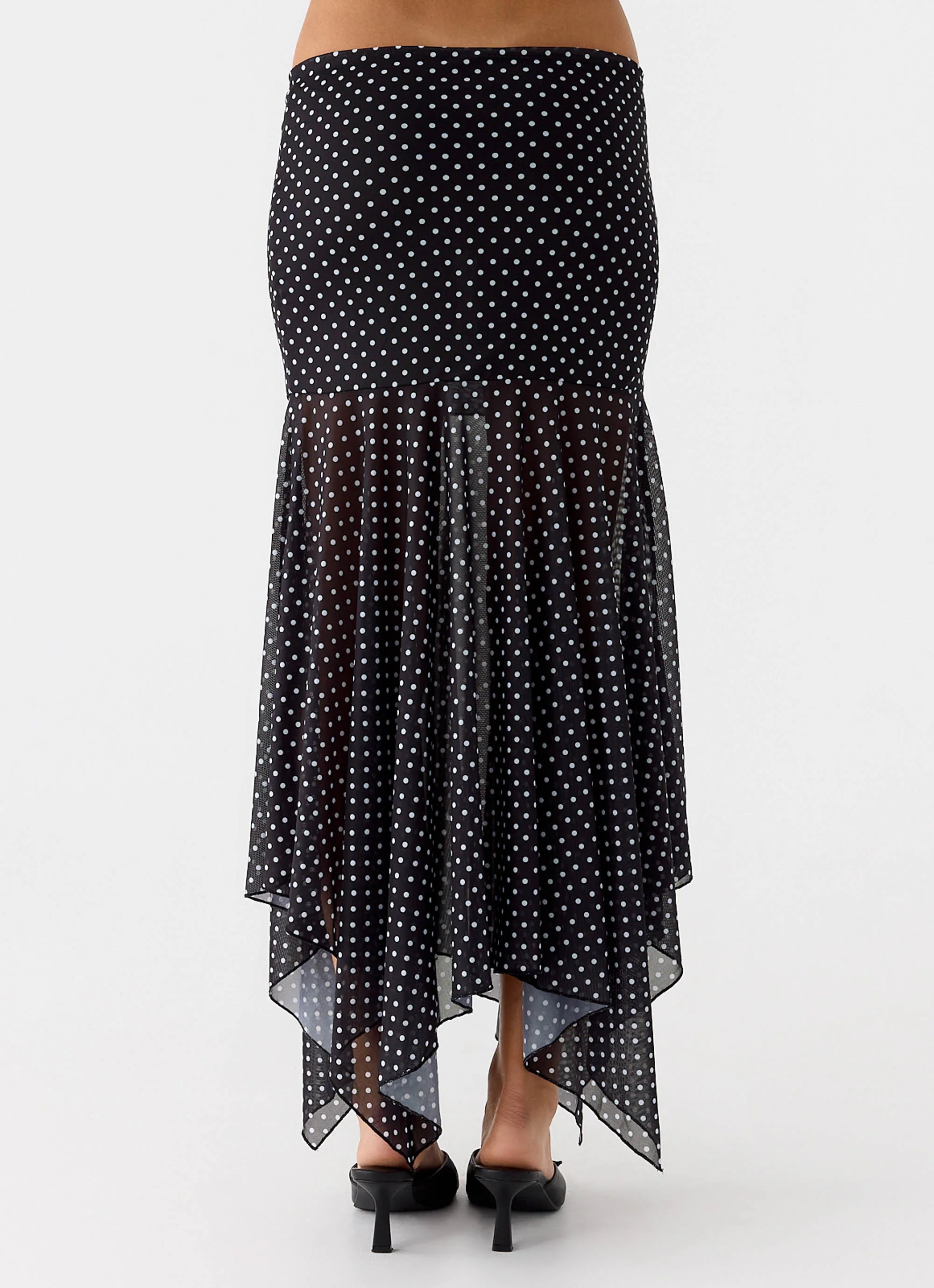 Buffy Maxi Skirt - Black Polkadot - Image 3