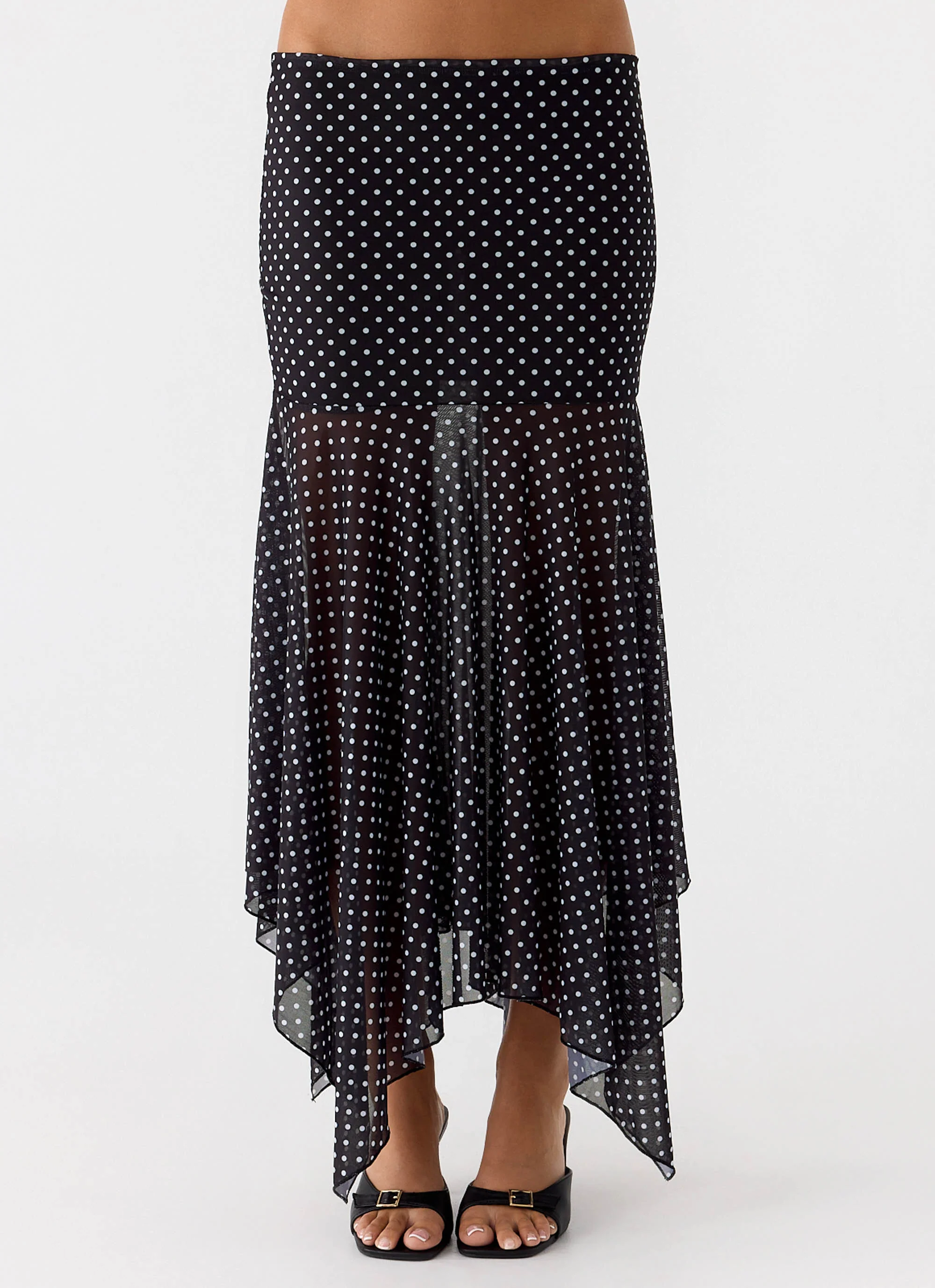 Buffy Maxi Skirt - Black Polkadot - Image 4