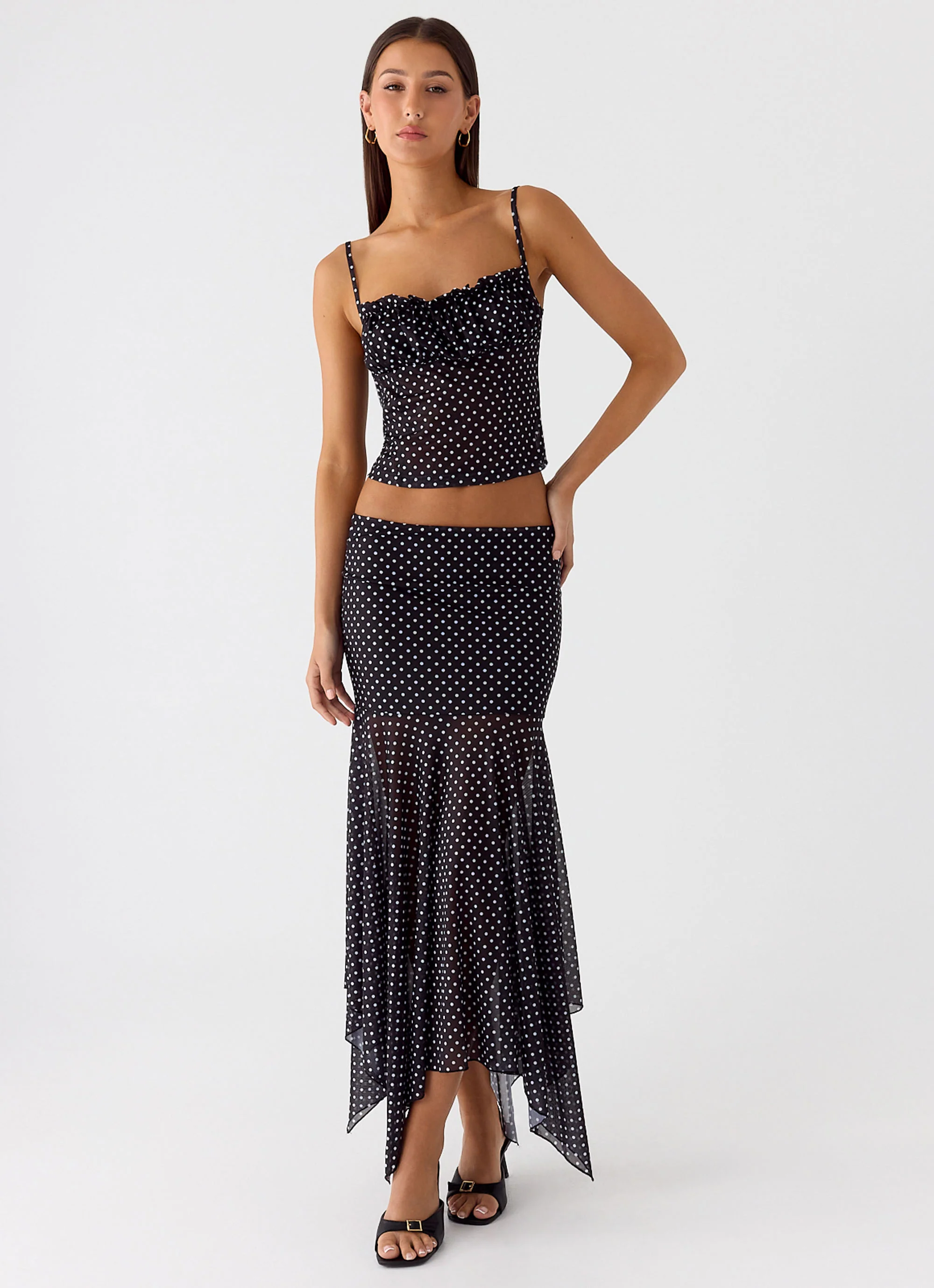 Buffy Maxi Skirt - Black Polkadot - Image 5