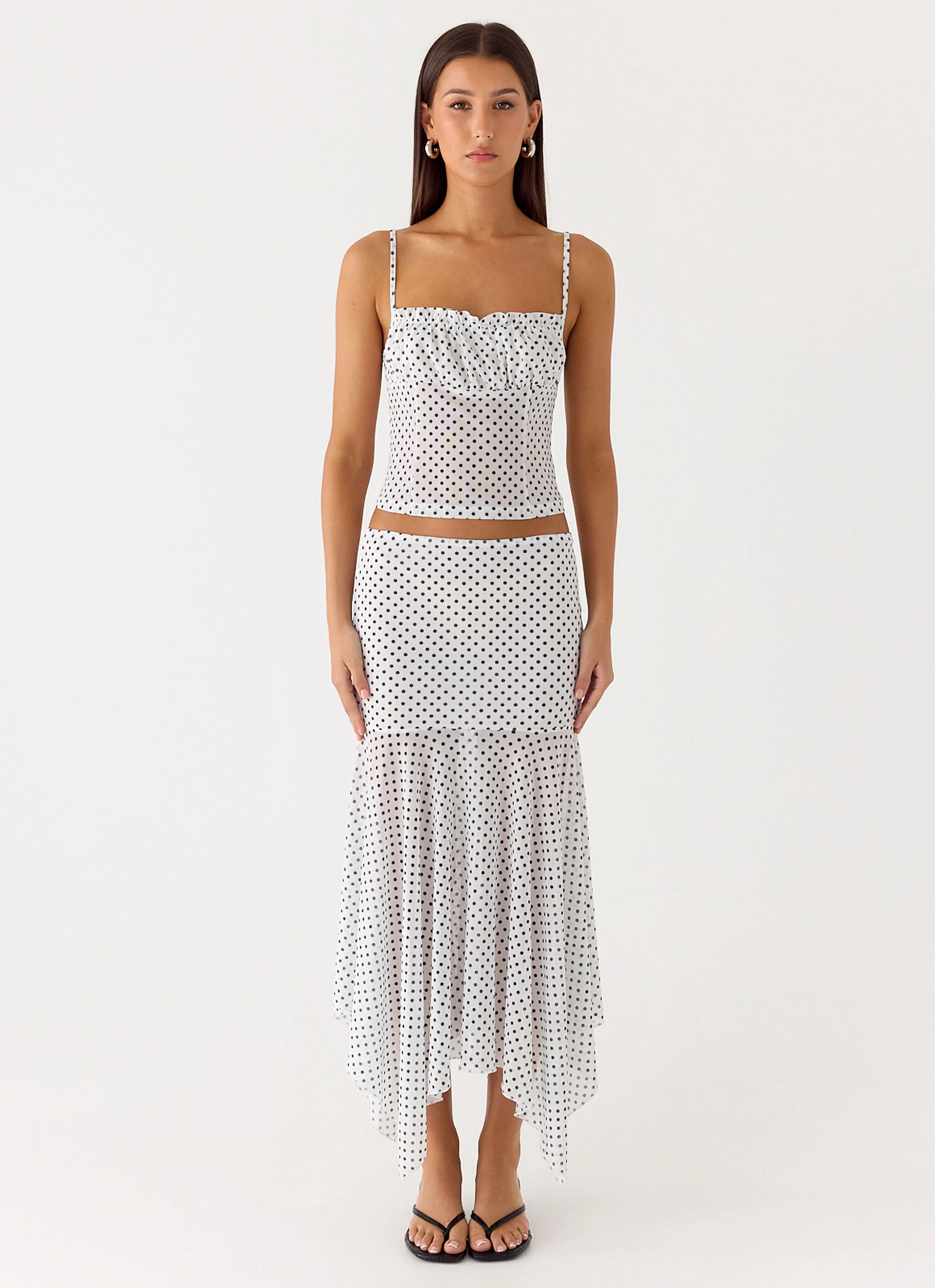 Buffy Maxi Skirt - White Polkadot - Image 5