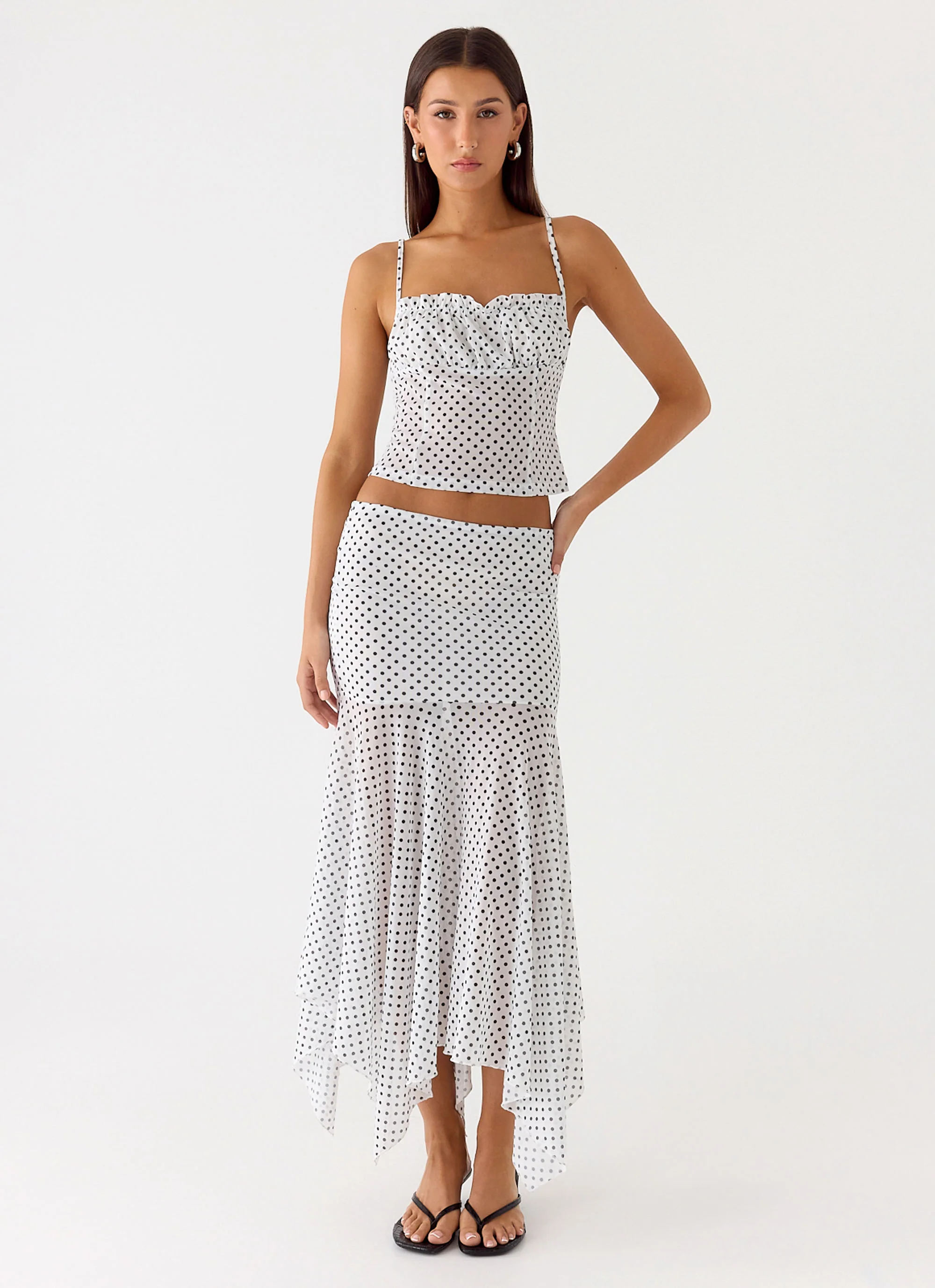 Buffy Maxi Skirt - White Polkadot - Image 9