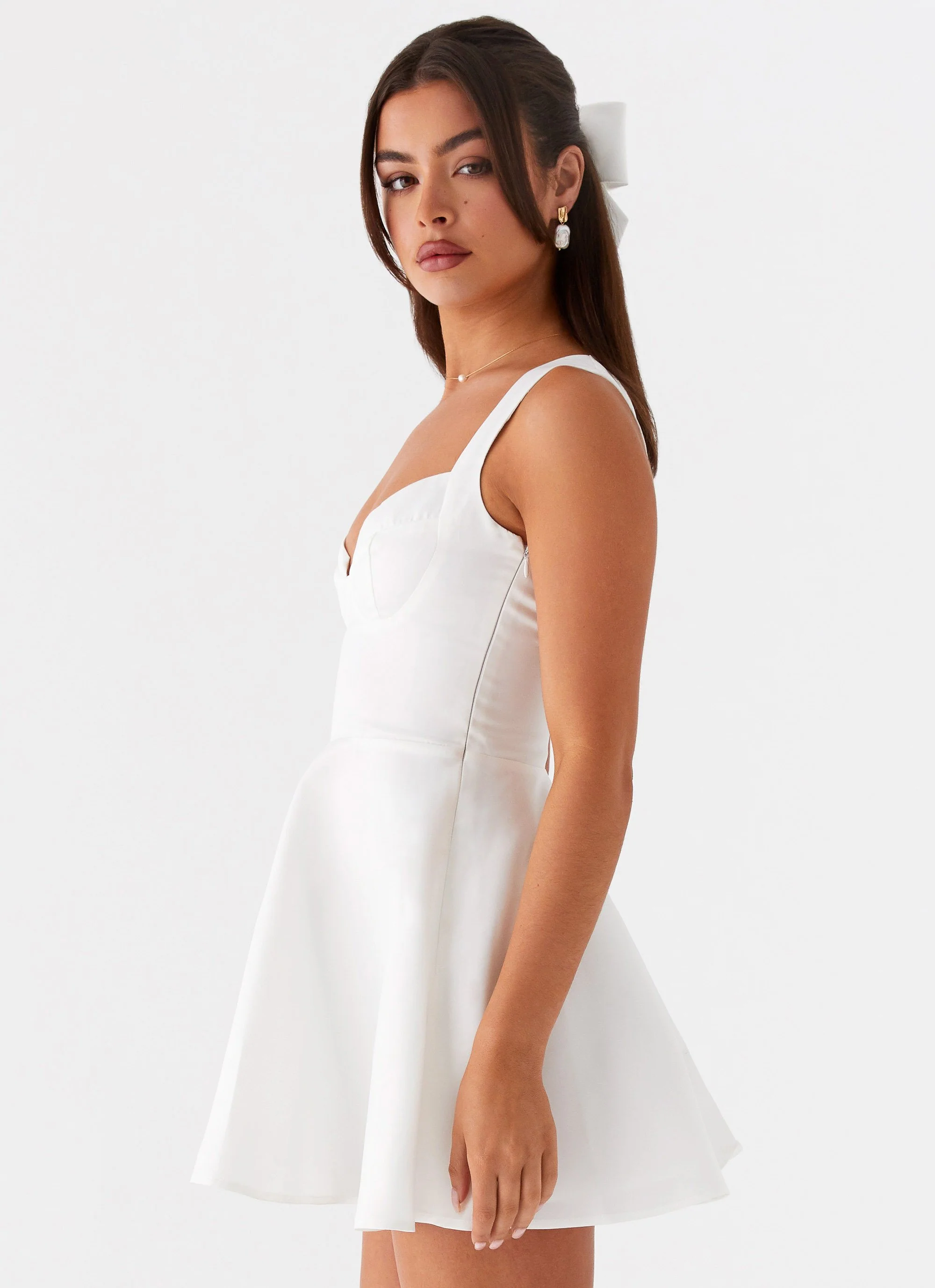 Candice Mini Dress - White - Image 4