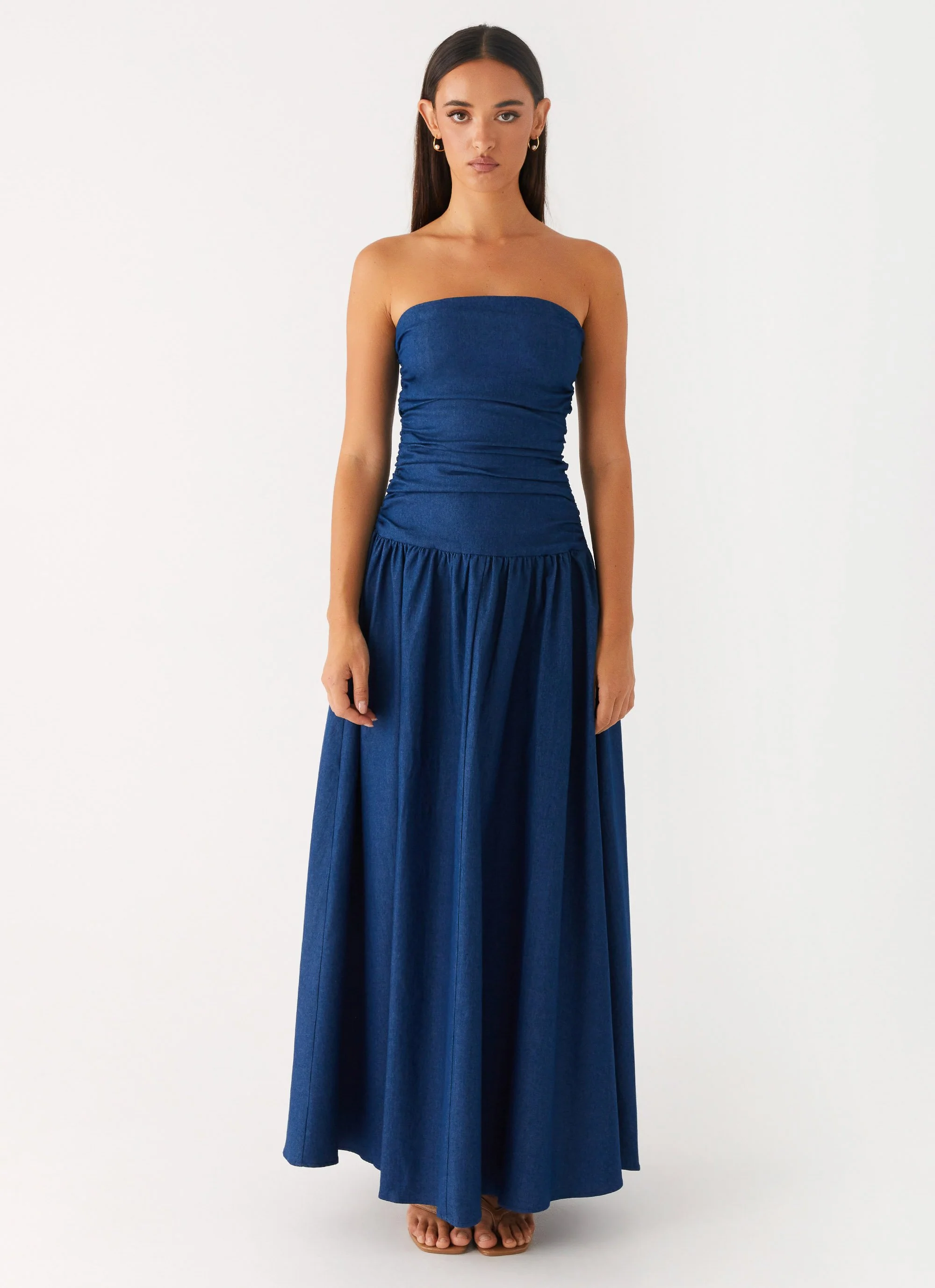 Carmel Denim Maxi Dress - Indigo - Image 2