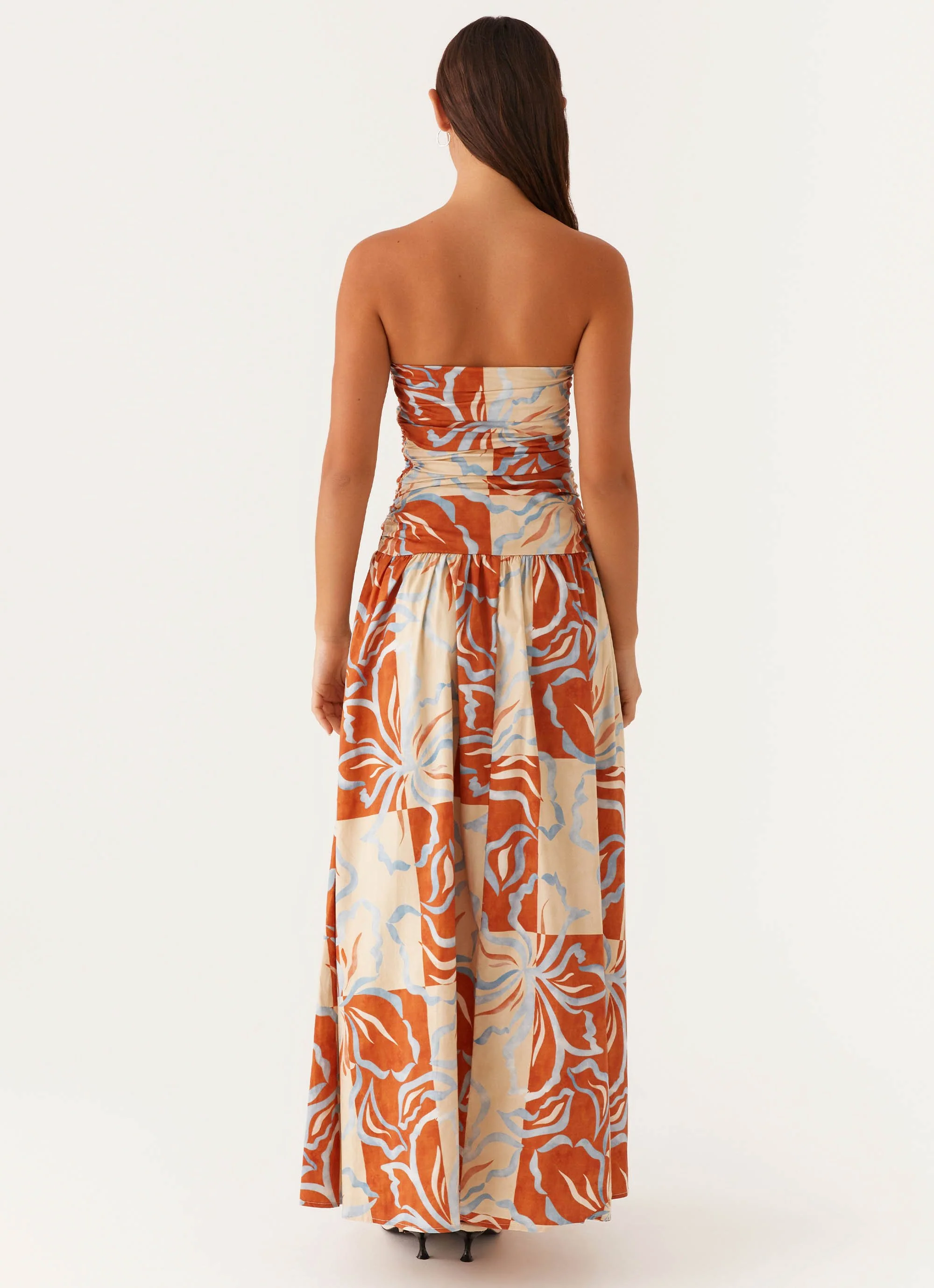 Carmel Maxi Dress - Orange Blue Floral - Image 5