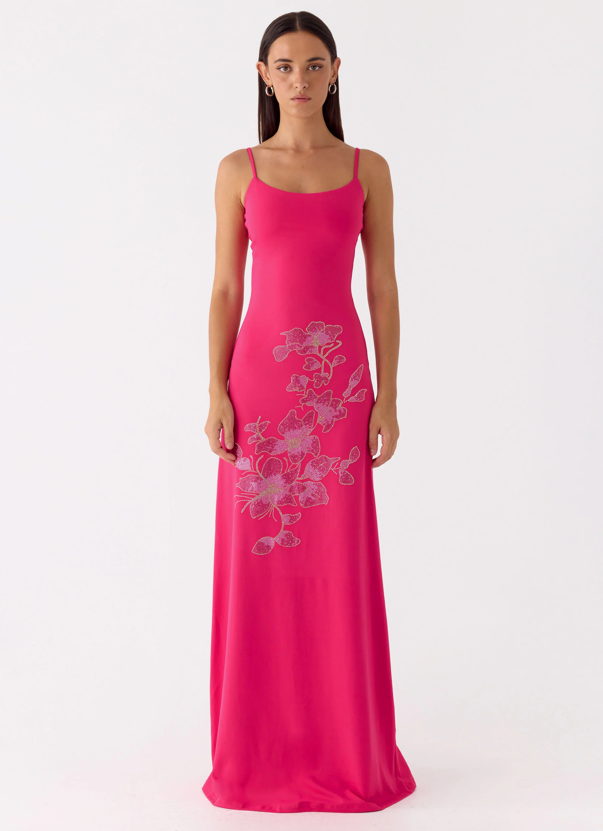 Carmine Embellished Maxi Dress - Fuchsia - Image 4