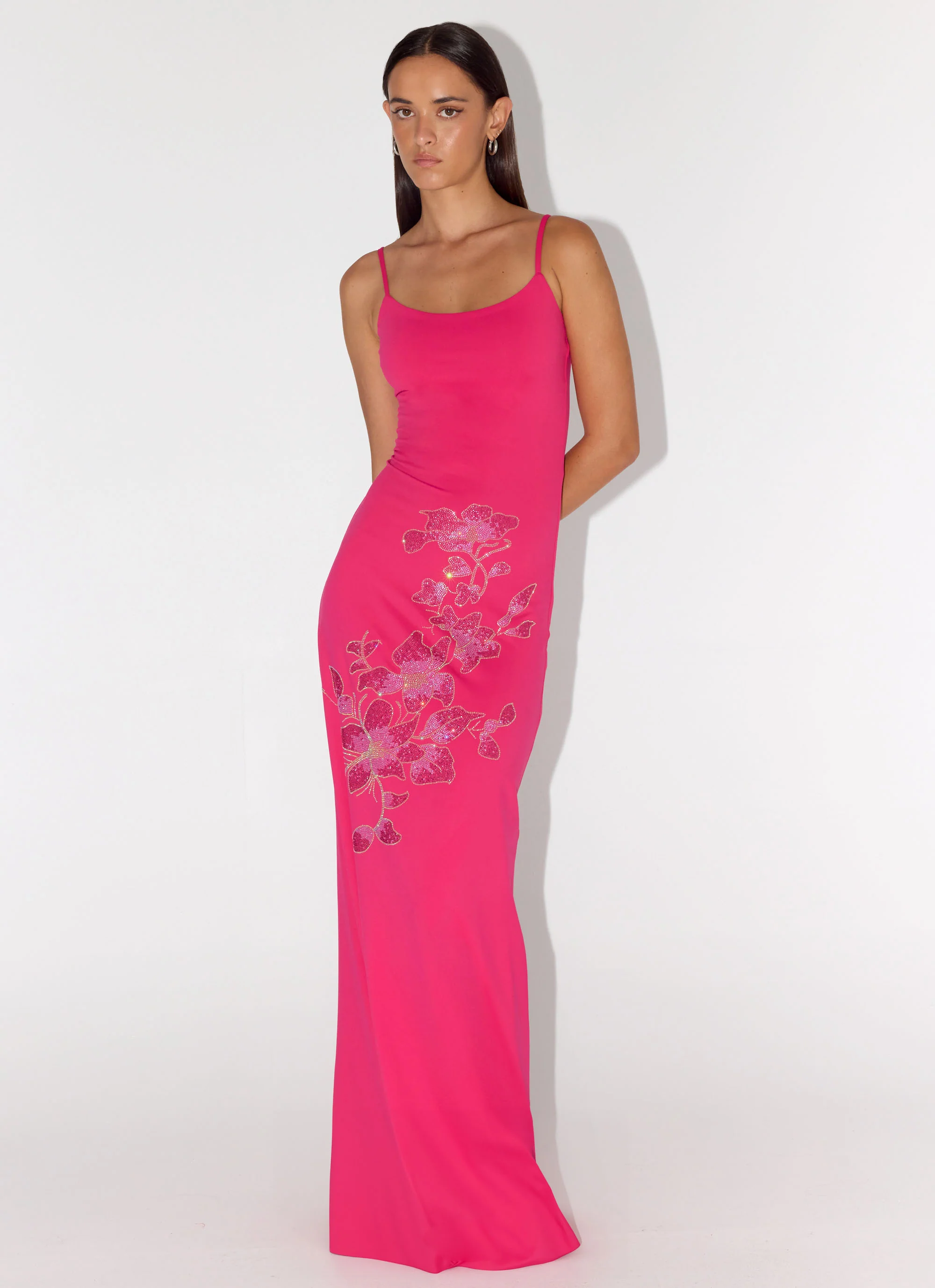 Carmine Embellished Maxi Dress - Fuchsia - Image 5
