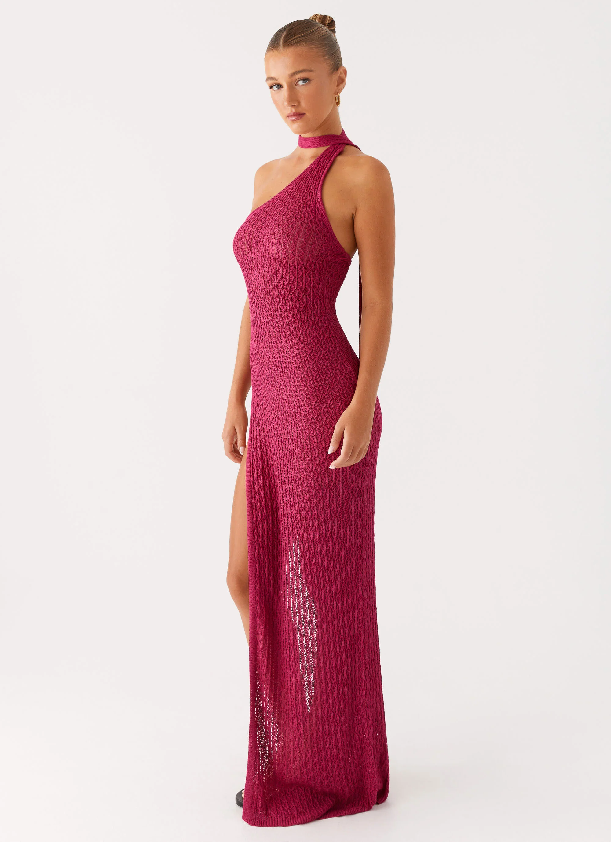 Carryn Knit Maxi Dress - Hot Pink - Image 3