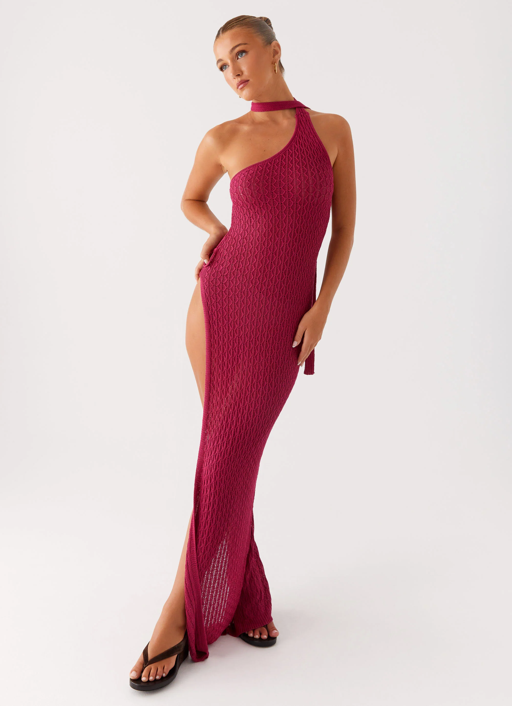 Carryn Knit Maxi Dress - Hot Pink - Image 5