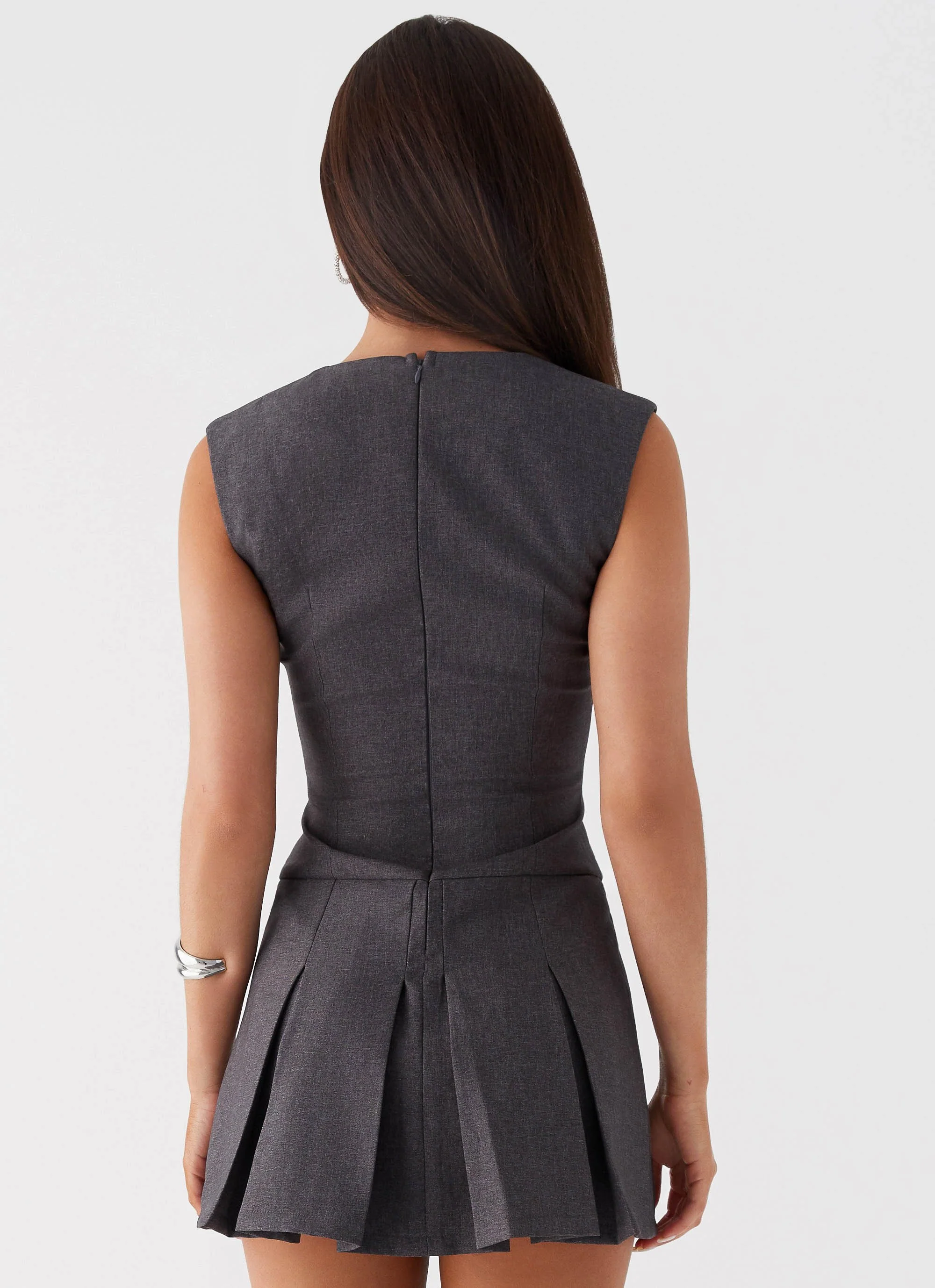 Cassia Mini Dress - Charcoal - Image 5