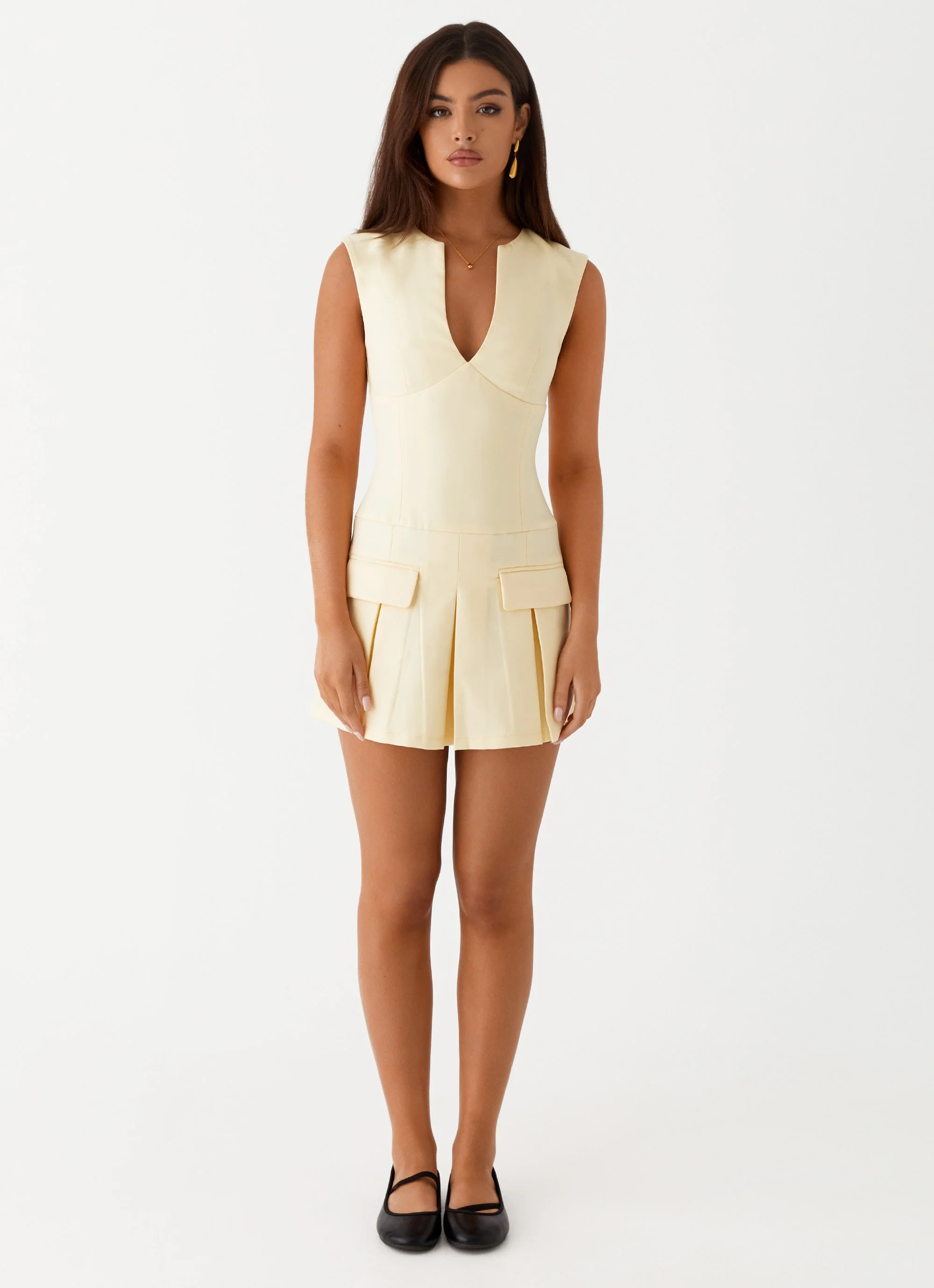 Cassia Mini Dress - Yellow - Image 2