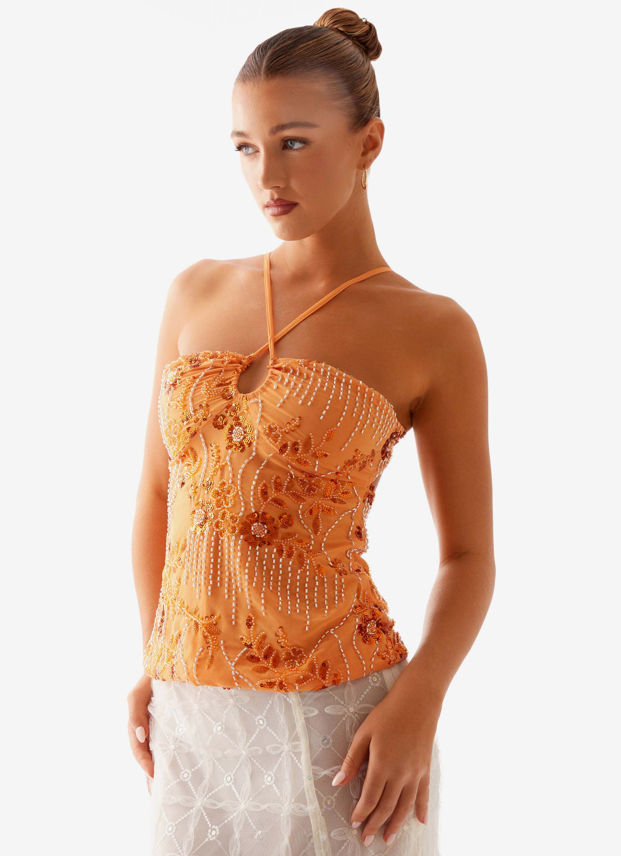 Catalina Sequin Top - Orange - Image 4