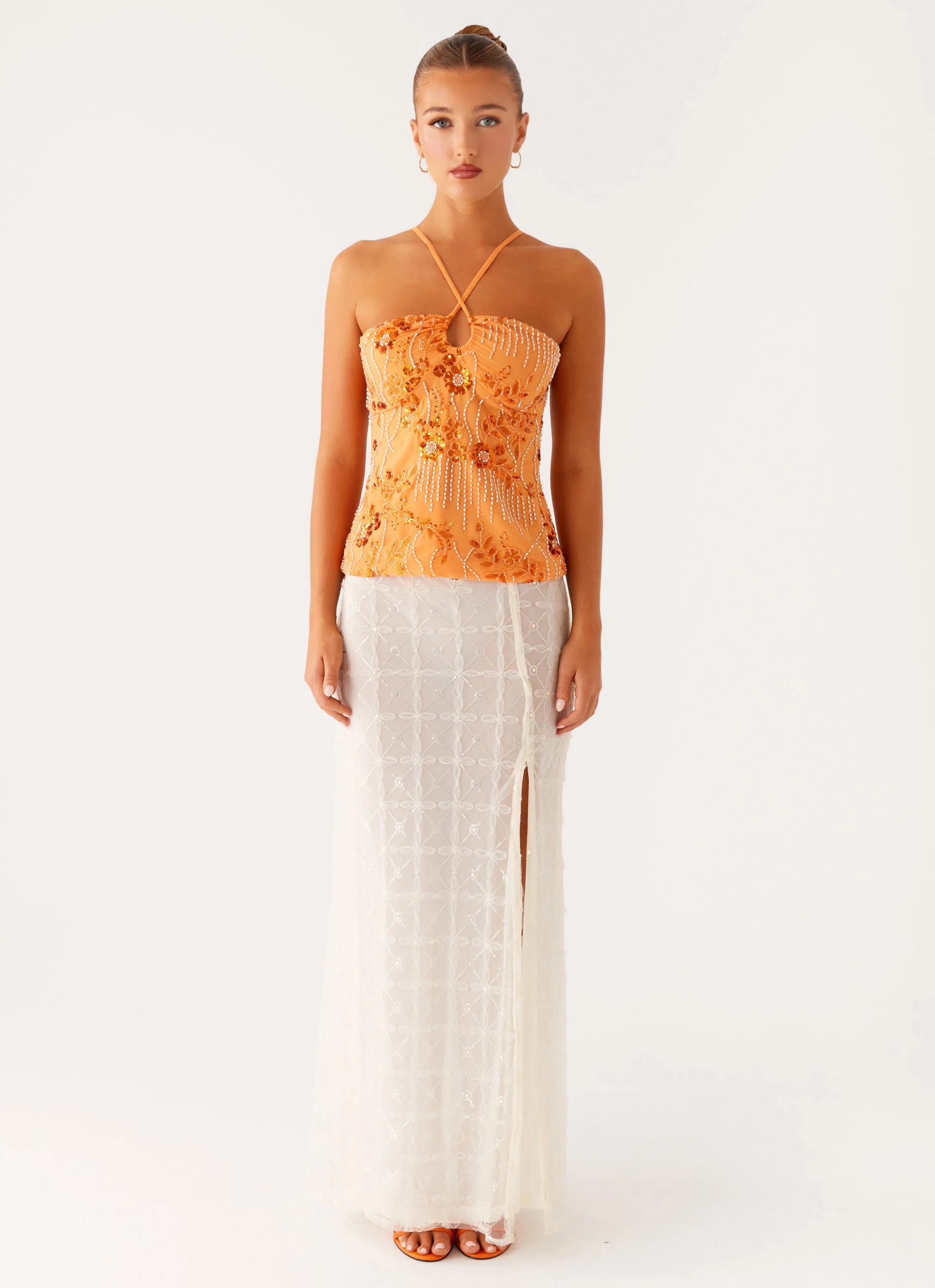 Catalina Sequin Top - Orange - Image 5