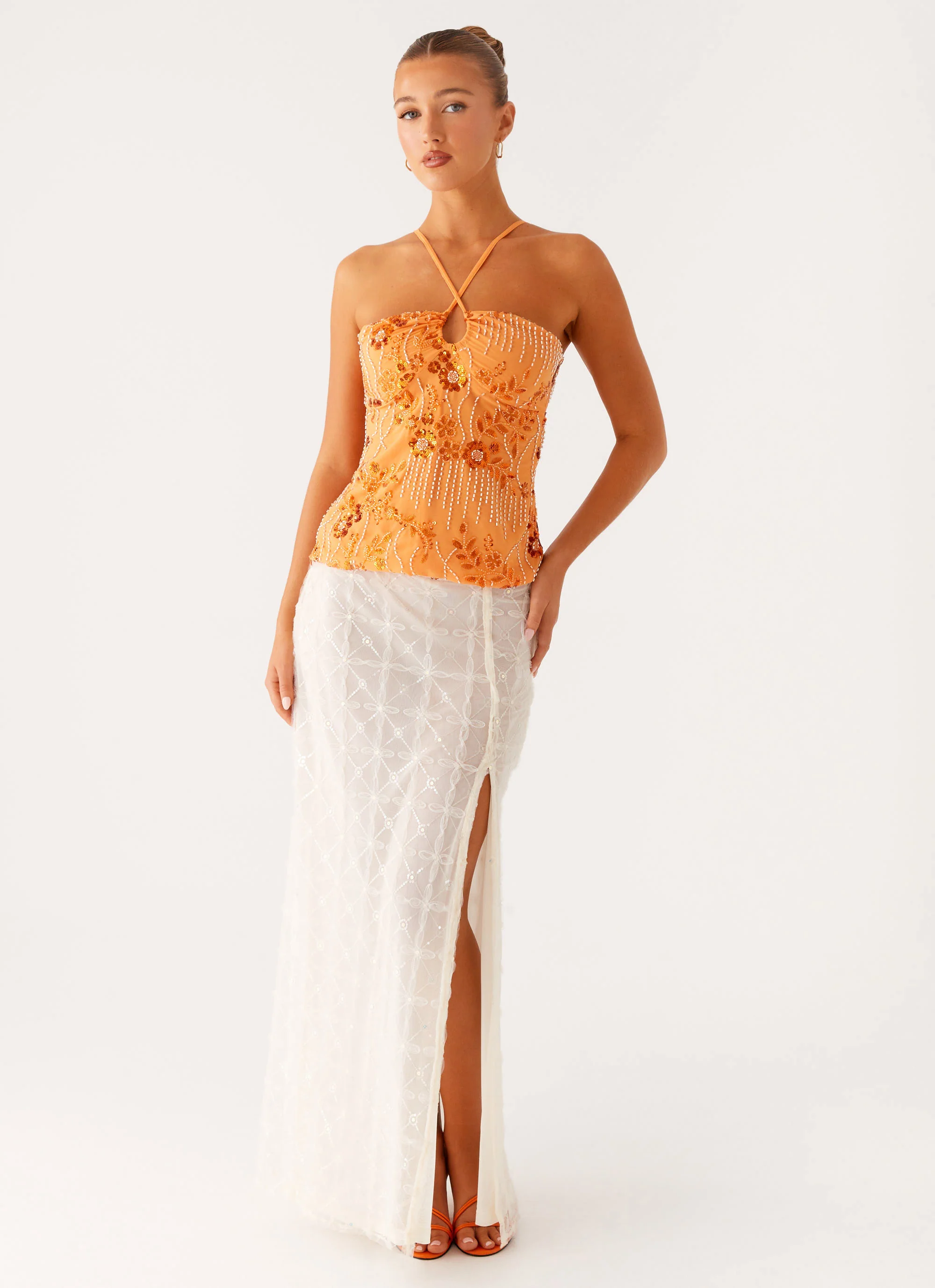 Catalina Sequin Top - Orange - Image 6