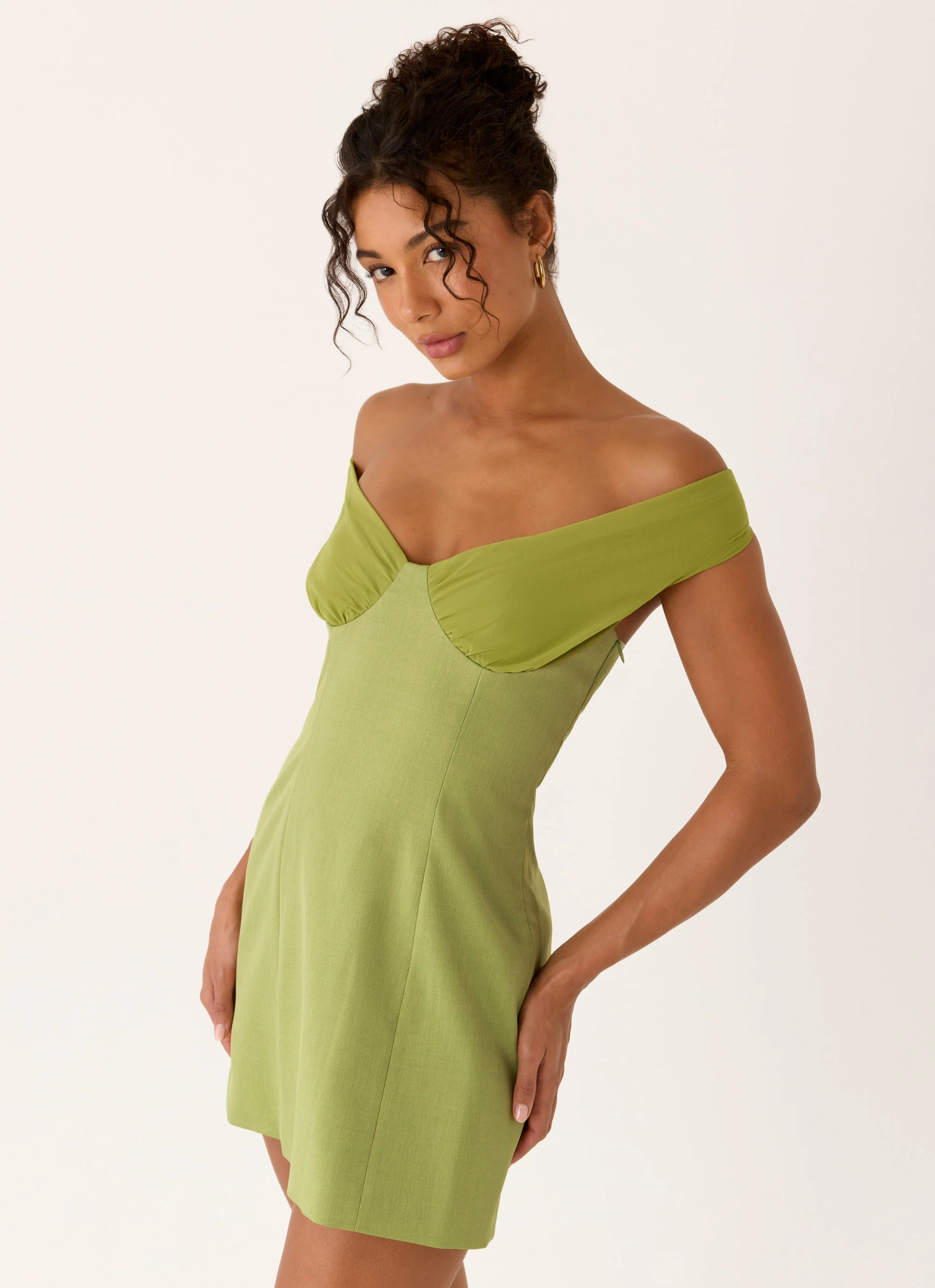 Caterina Mini Dress - Fern Green - Image 4
