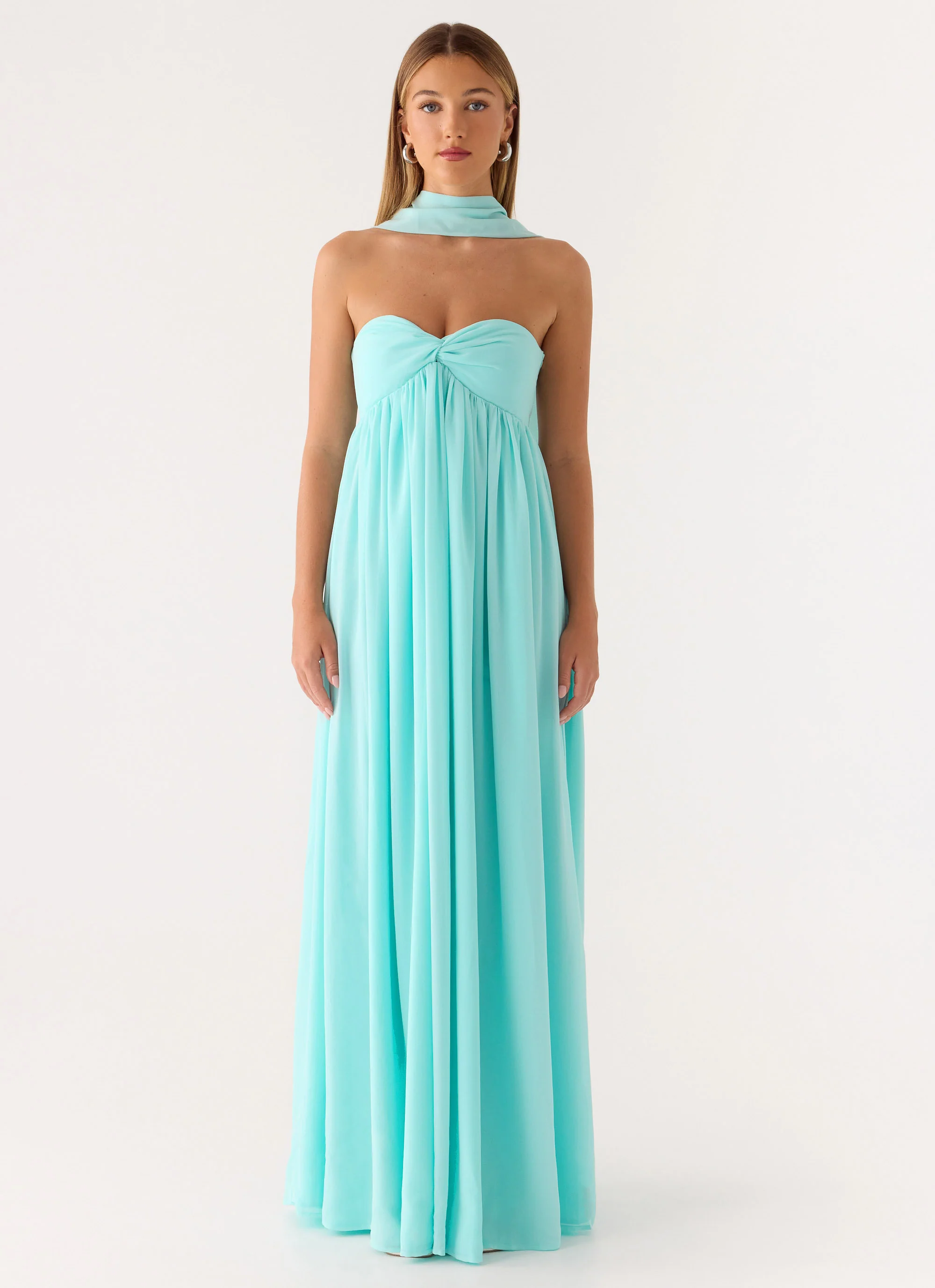 Celestino Scarf Maxi Dress - Aqua - Image 3