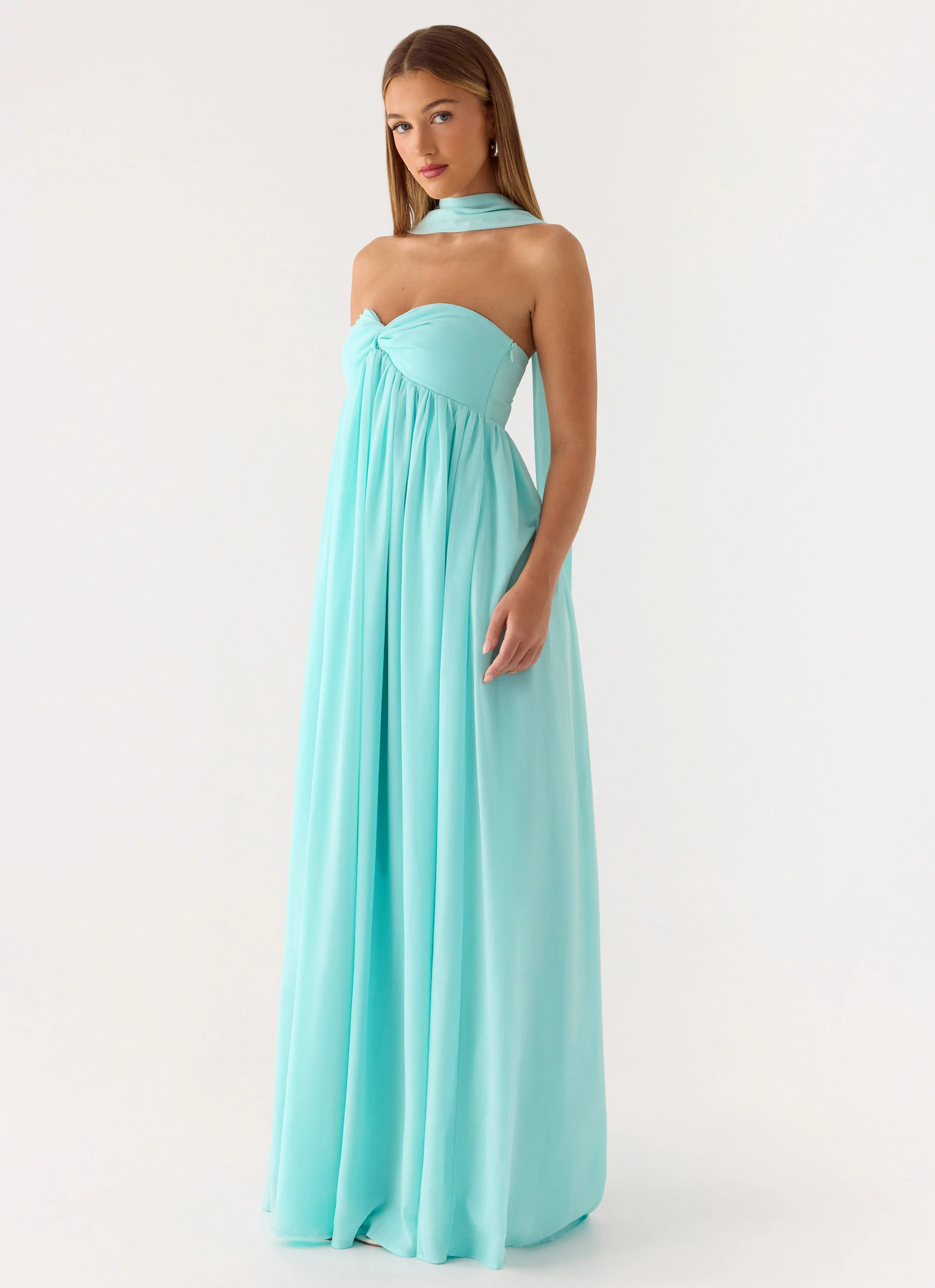 Celestino Scarf Maxi Dress - Aqua - Image 4