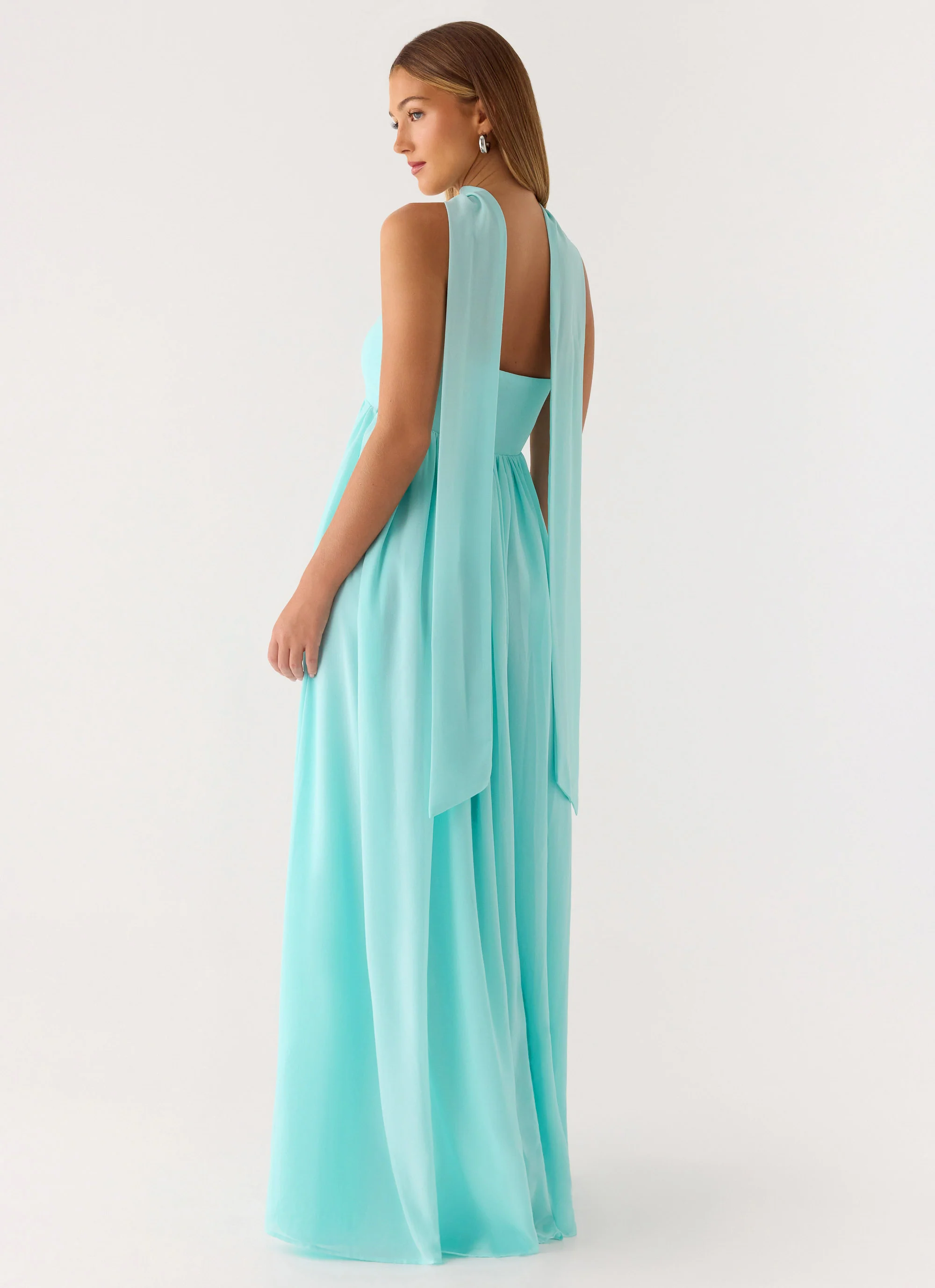 Celestino Scarf Maxi Dress - Aqua - Image 6