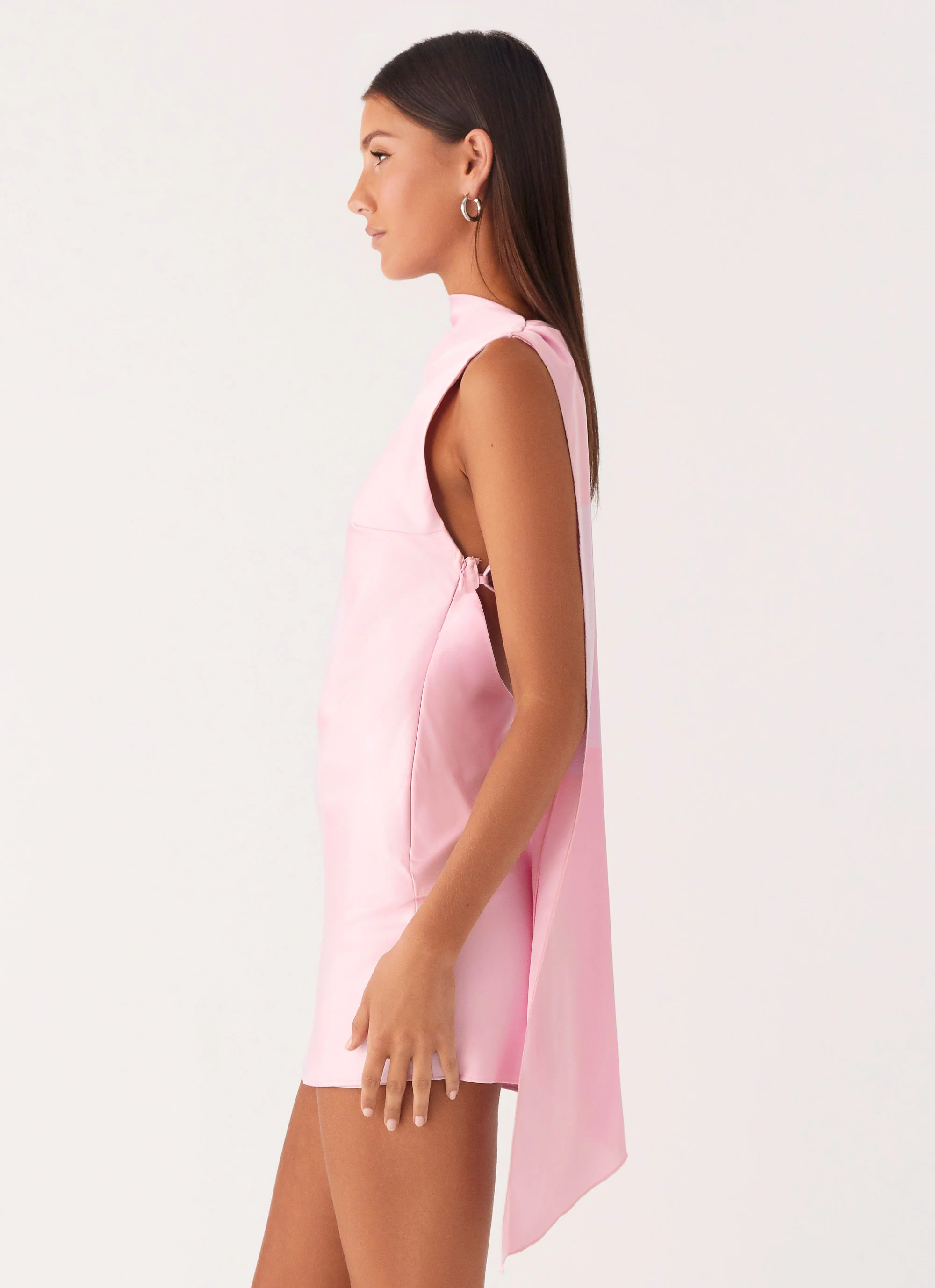 Cerina High Neck Mini Dress - Pink - Image 3